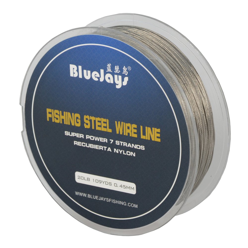 VHOB 0.45mm 100 Metres 20 Pound Fishing Stee Wire Nylon Coated 1x7  Stainless Steel Leader Wire Super Soft Fishing Wire Lines