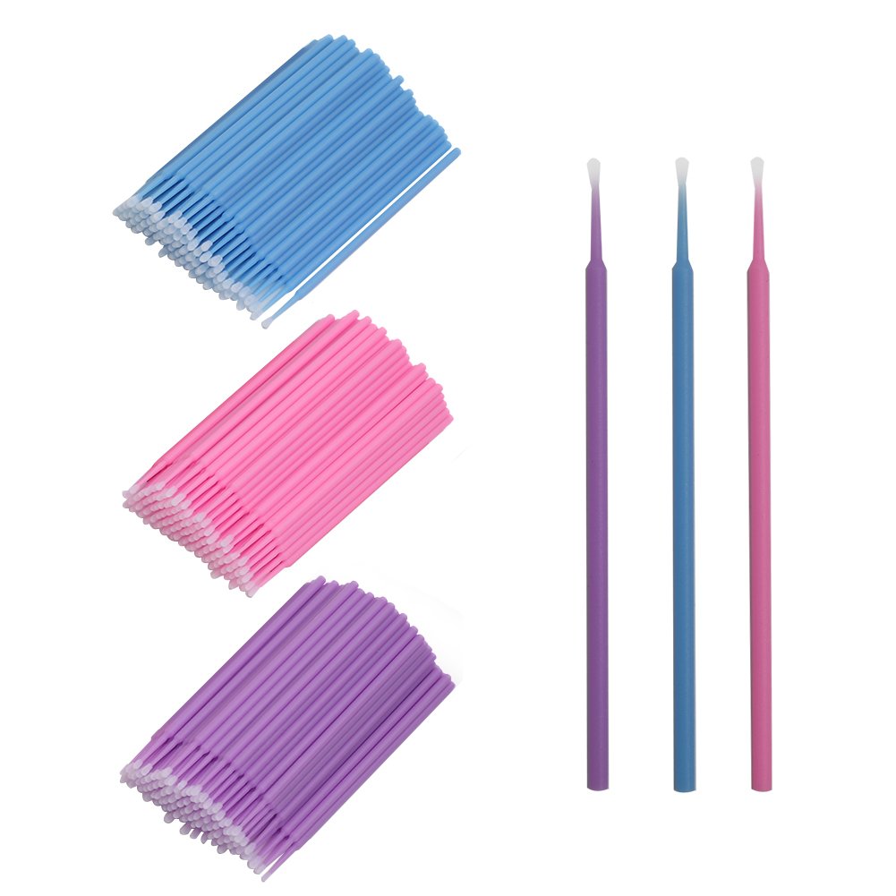 Dental Disposable Micro Applicators Long Tipped Bendable Micro Brushes  Blue/Red