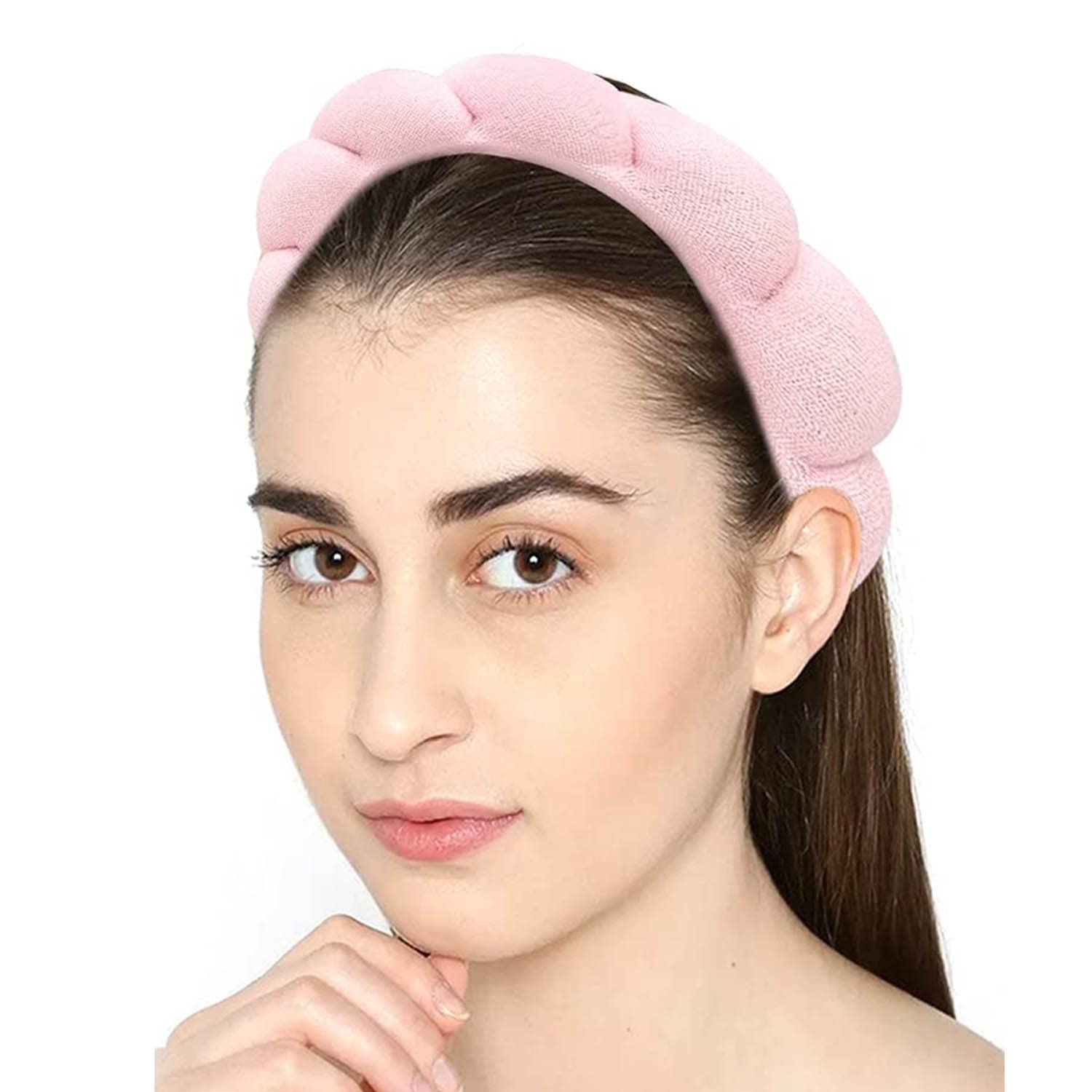 Headband Spa Women and Girls Makeup Diadema Turban Skincare Pink Polca Dot
