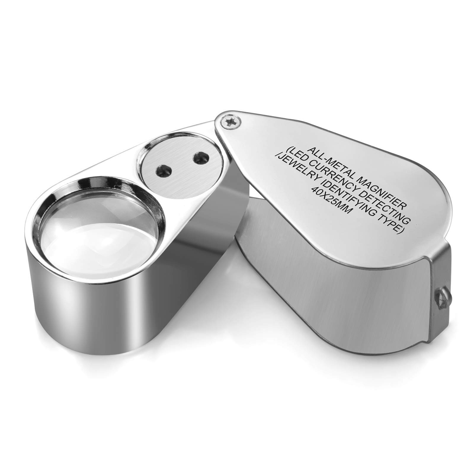  40 Magnification 25mm LED Jeweler Loupe Magnifying