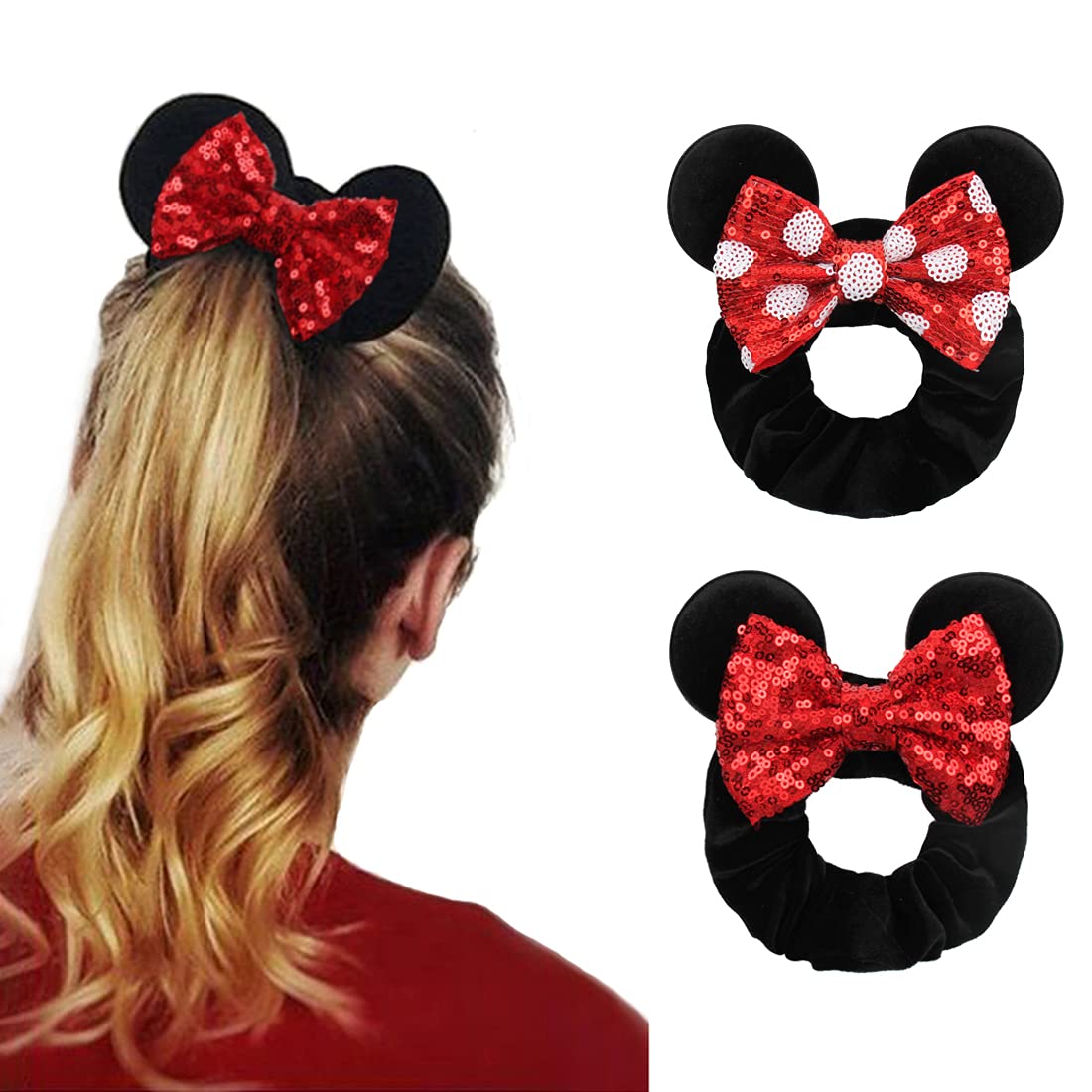 Minnie Mouse Ears Headband girls Headwear Festival DIY Hair Accessories  Hairband Christmas Sequin Hair Bows girls women gift - AliExpress
