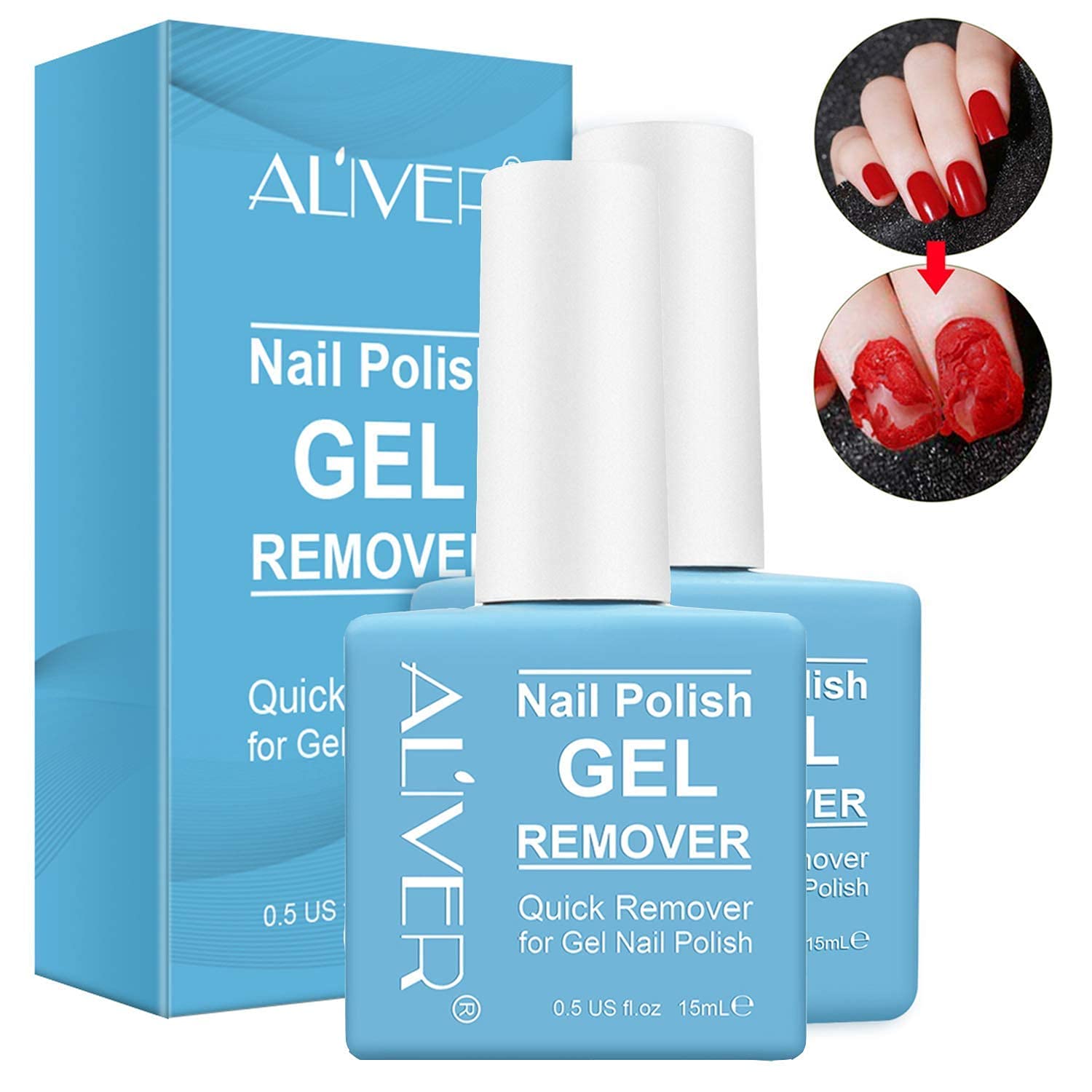 Nail Polish Gel Remover (2 Pack), Gel Polish Remover For Nails In 3-5  Minutes Quick