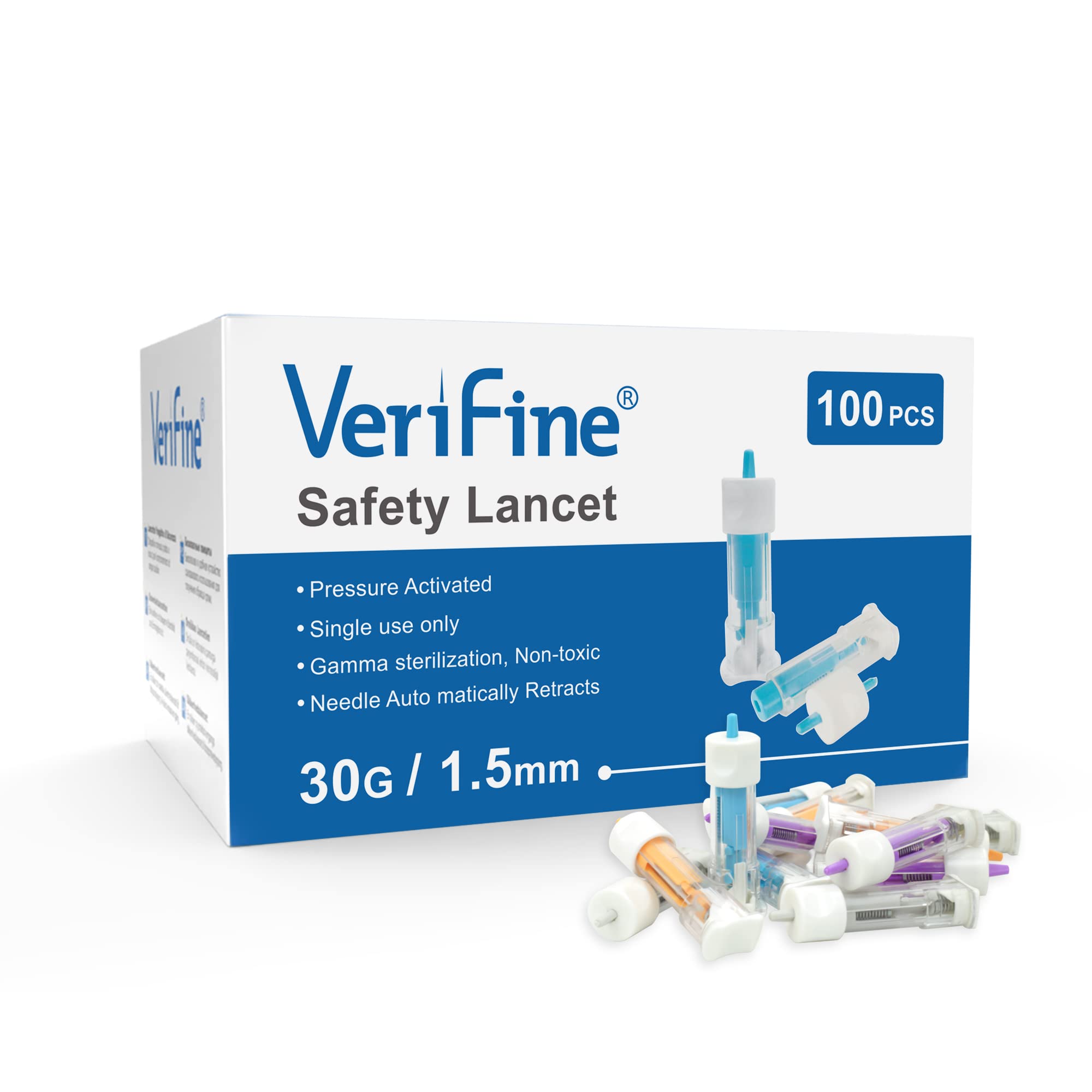 Verifine Comfort Lancets for Diabetes Testing Sterile Safety Lancets