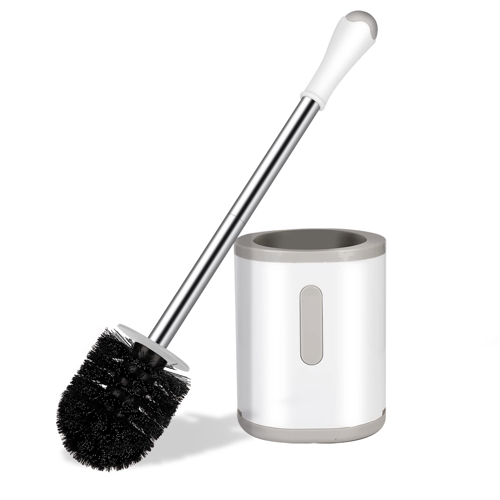 Toilet Brush and Holder Compact Size Toilet Bowl Brush with Stainless Steel  Handle Small Size Plastic