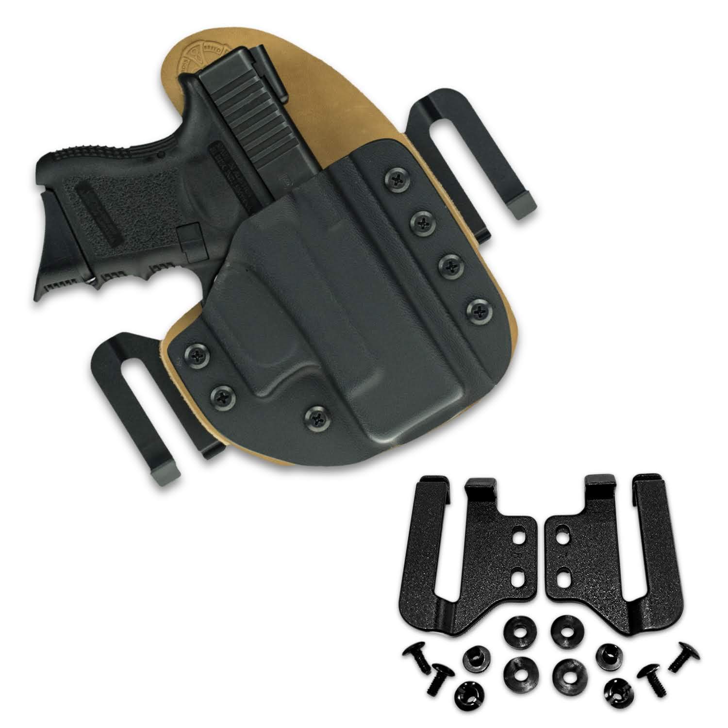 HolsterBuilder Holster Speed Clips - Kydex Belt Clip for Outlaw OWB  Holsters - Adjustable Cantt for Kydex, Leather, and Hybrid Holster - Quick Kydex  Clip High-Grade Material with Hardware 1.75
