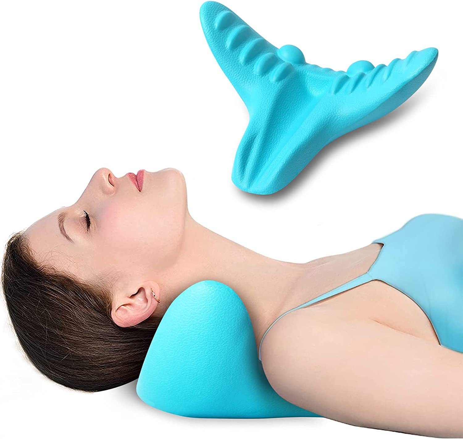 RESTCLOUD Neck and Shoulder Relaxer, Cervical Traction Device for TMJ Pain  Relief and Cervical Spine Alignment, Chiropractic Pillow, Neck