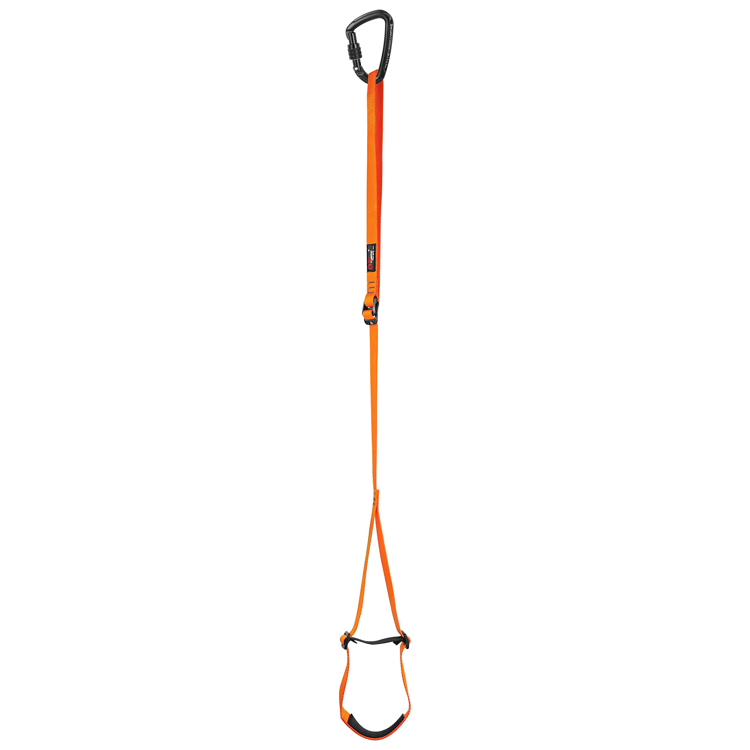 GM CLIMBING Foot Loop Ascender Sling Adjustable for Rope Ascending Climbing  Arborist Caving Aid Climbing Gear SRT Rope Walking Frog Ascending Foot Loop  - Orange & Carabiner