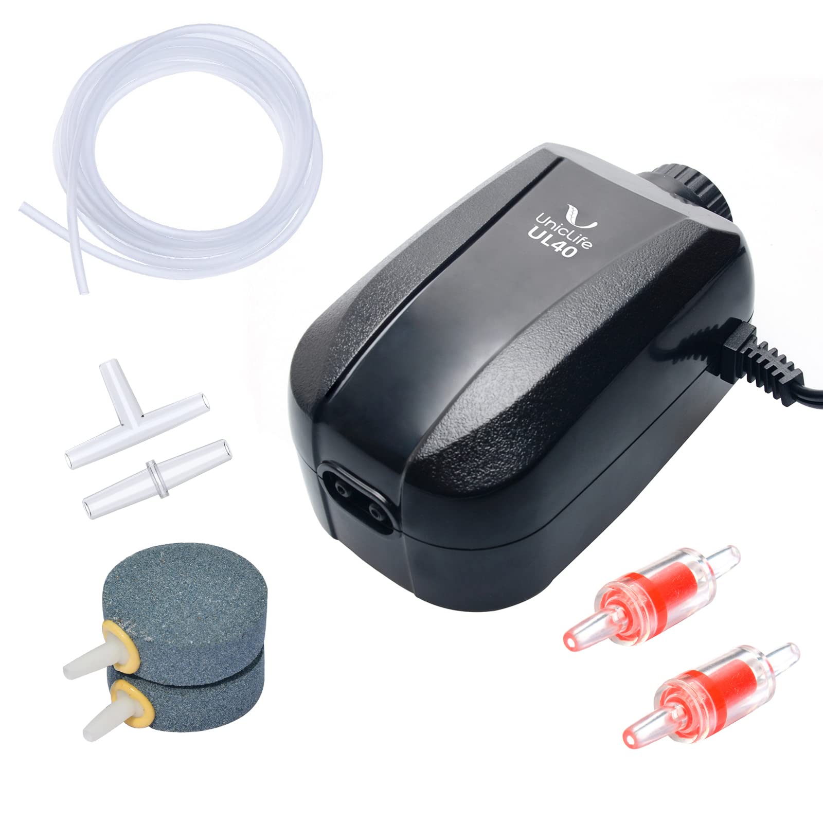 Uniclife Aquarium Air Pump Dual Outlet with Accessories for Up to 100  Gallon Tank