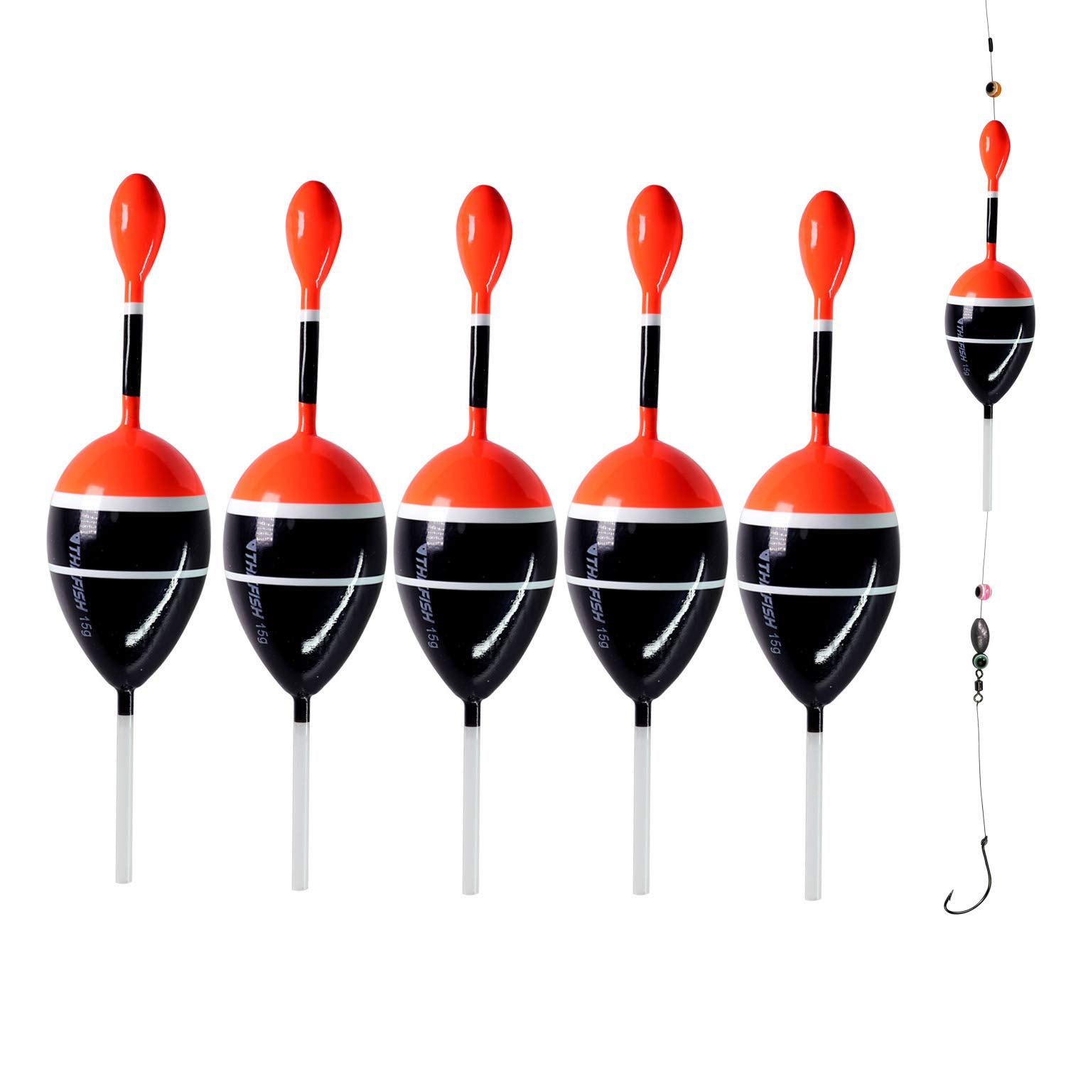6 Thill Floats Balsa Wood Float Fishing Bobber Spring Float High Visibility  Fish