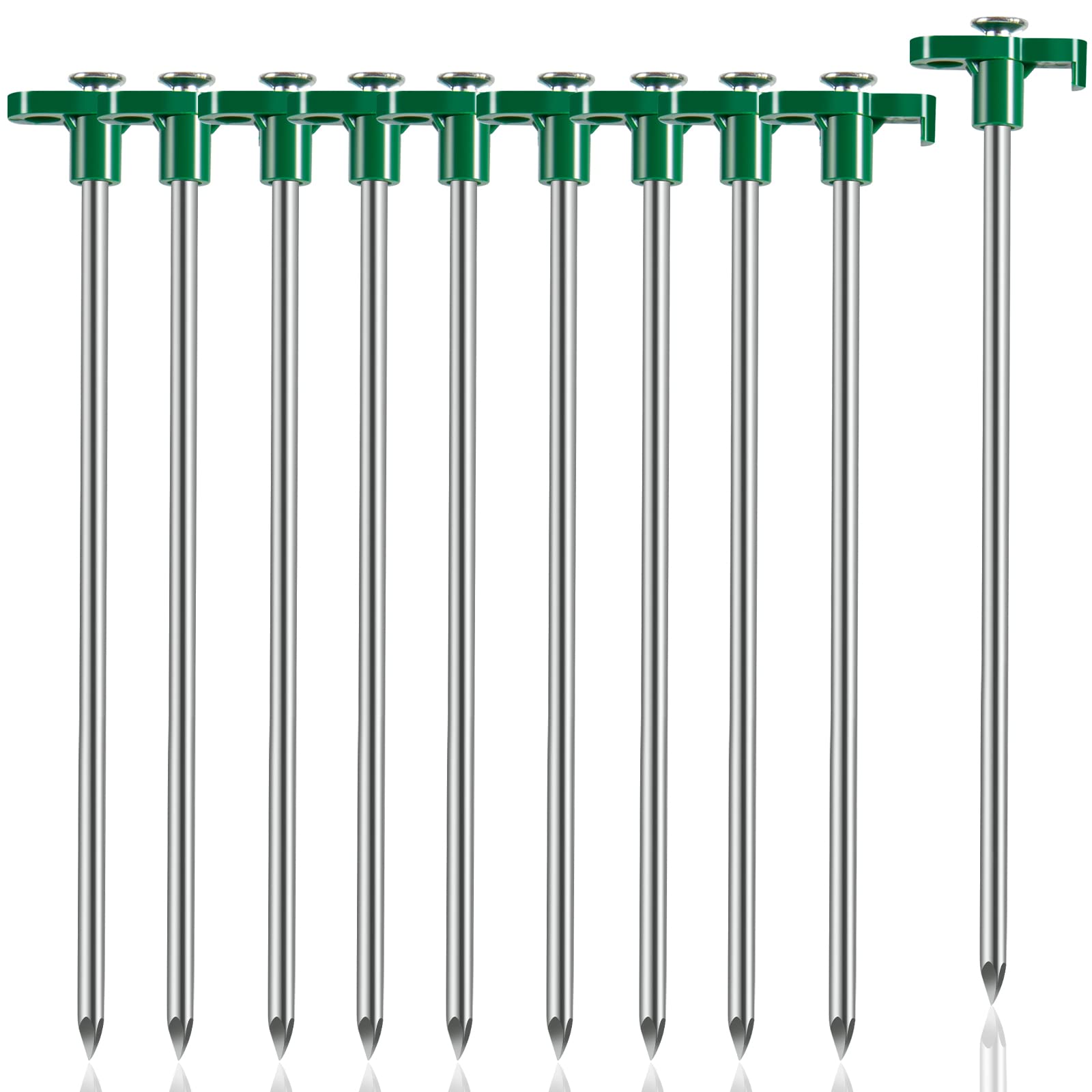Tiomues Tent Stakes, 10PCS Heavy Duty Tent Stakes Pegs, Outdoor Camping  Windproof Professional Ground Stakes, Metal