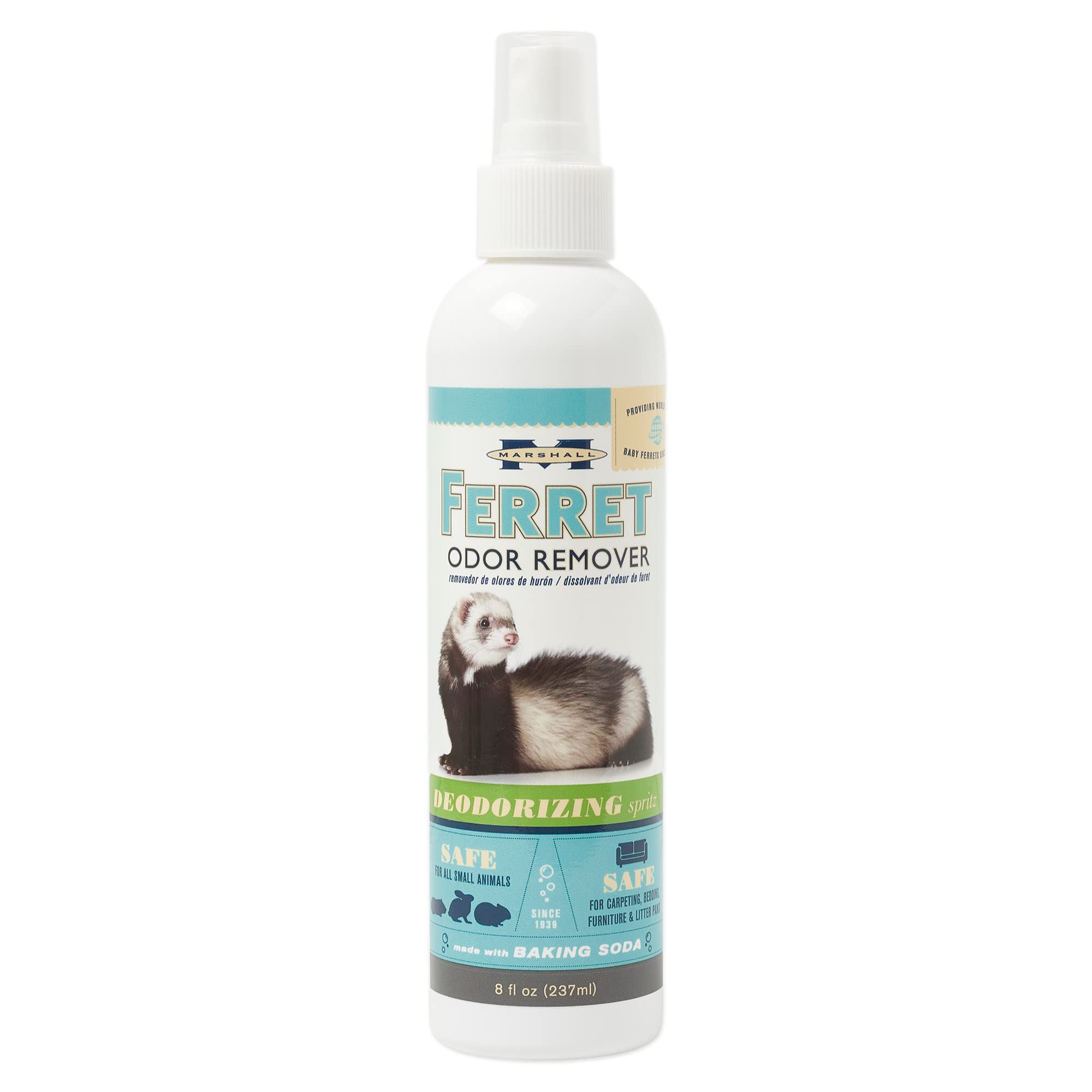 Marshall Pet Products Premium Natural Enzymatic Odor Remover and Deodorizer  Spray for Severe Odors, for Small Animals and Ferrets, 8 oz