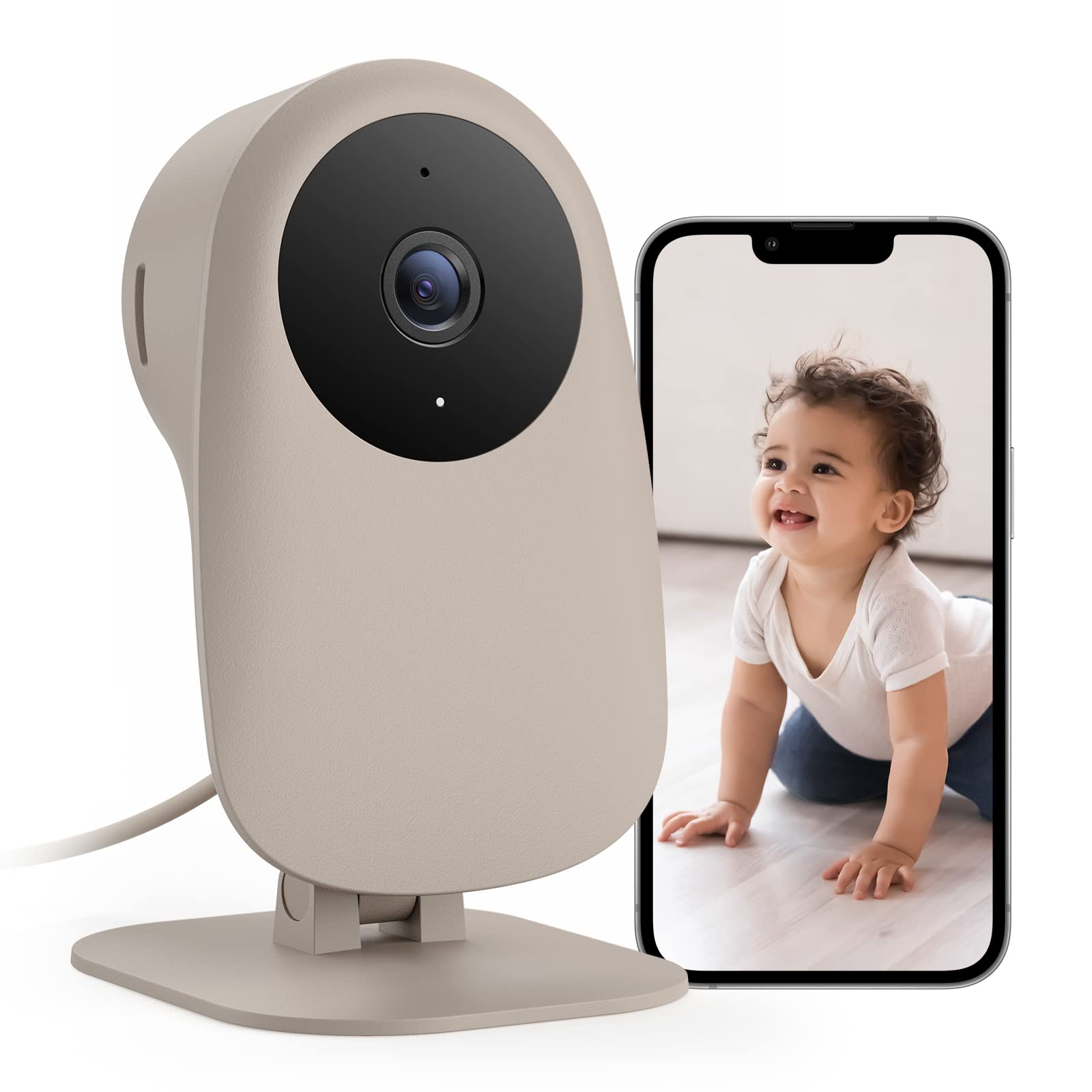  NGTeco Monitor de bebé, cámara interior para seguridad en el  hogar, monitor WiFi 1080P con cámara y cámara de vigilancia de cúpula de  audio, cámara IP para perro/mascota/niñera con visión nocturna