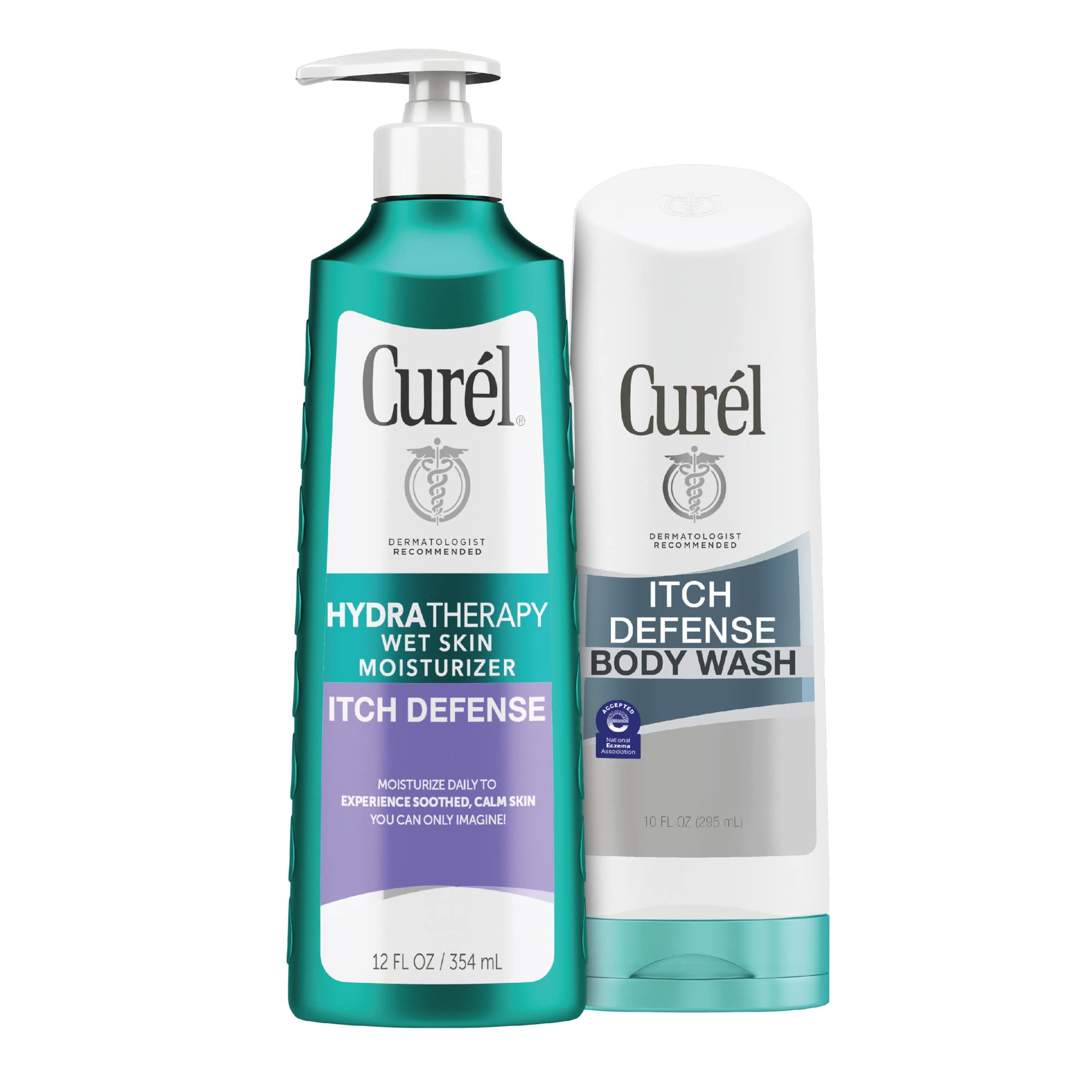 Cur l Hydra Therapy Itch Defense Moisturizer and Body Wash Set Wet Skin  Lotion +Cur l Itch Defense Calming Daily Cleanser Body Wash Soap-free  Formula for Dry Itchy Skin 12 fl oz&10