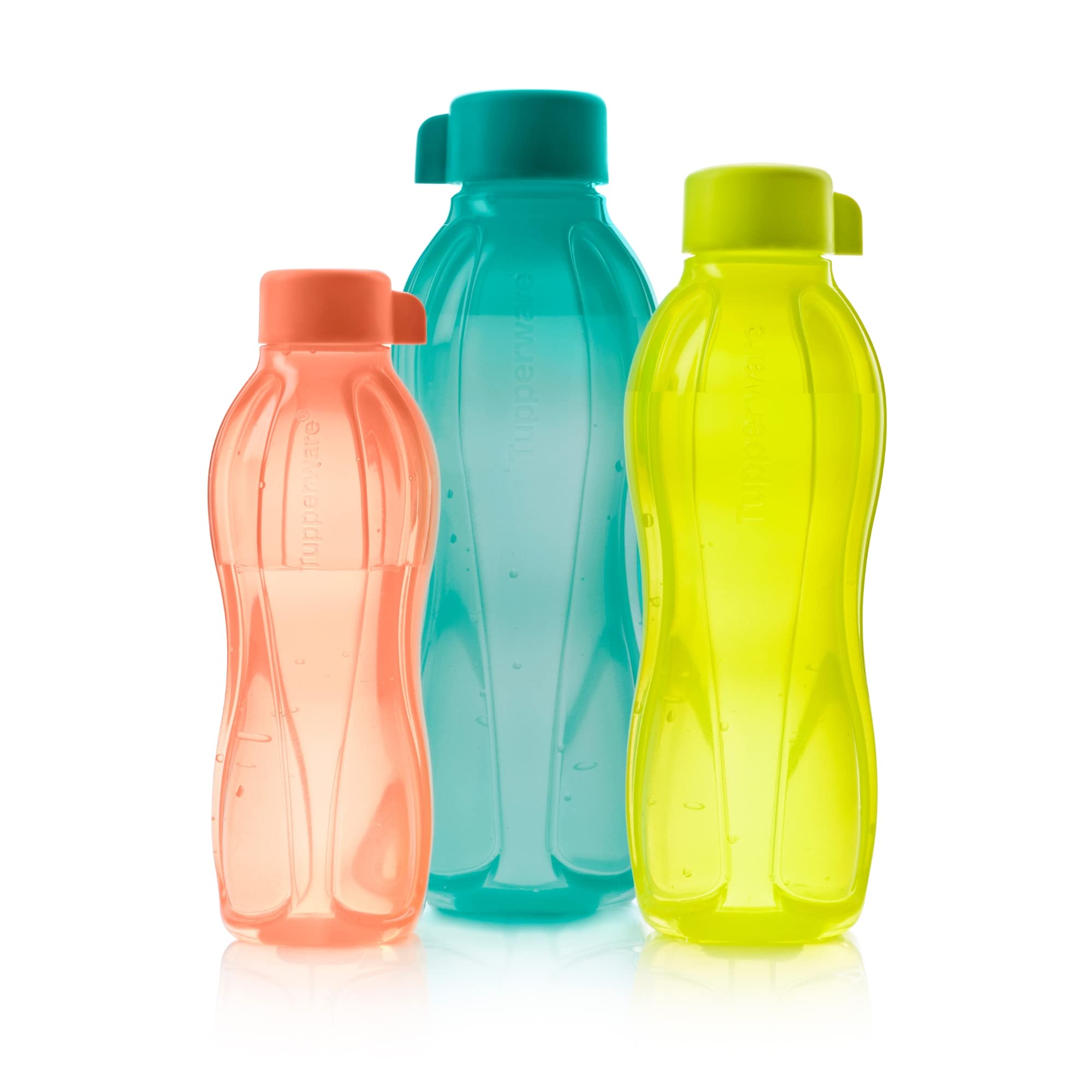 Tupperware Brand Eco+ Reusable Water Bottle Multipack - Includes 500mL  750mL & 1L Sizes - Dishwasher Safe & BPA Free - Lightweight & Leak Proof  Combo (500 mL 750 mL 1 L)