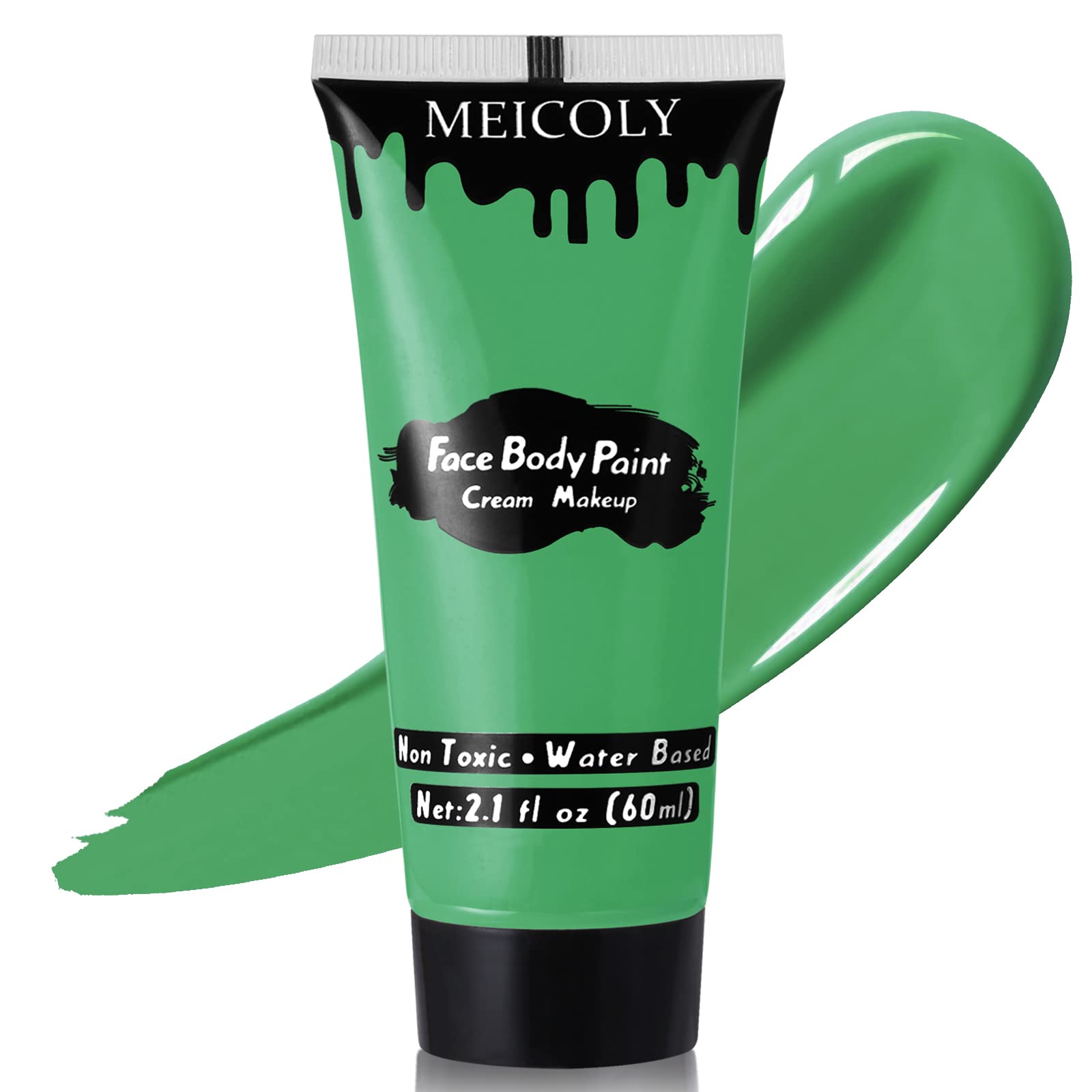 MEICOLY Neon Yellow Face Paint,Water Activated Face Paint,Glow in The Dark  Full Body Paint,Washable Non-toxic Fluorescent Single Color Body