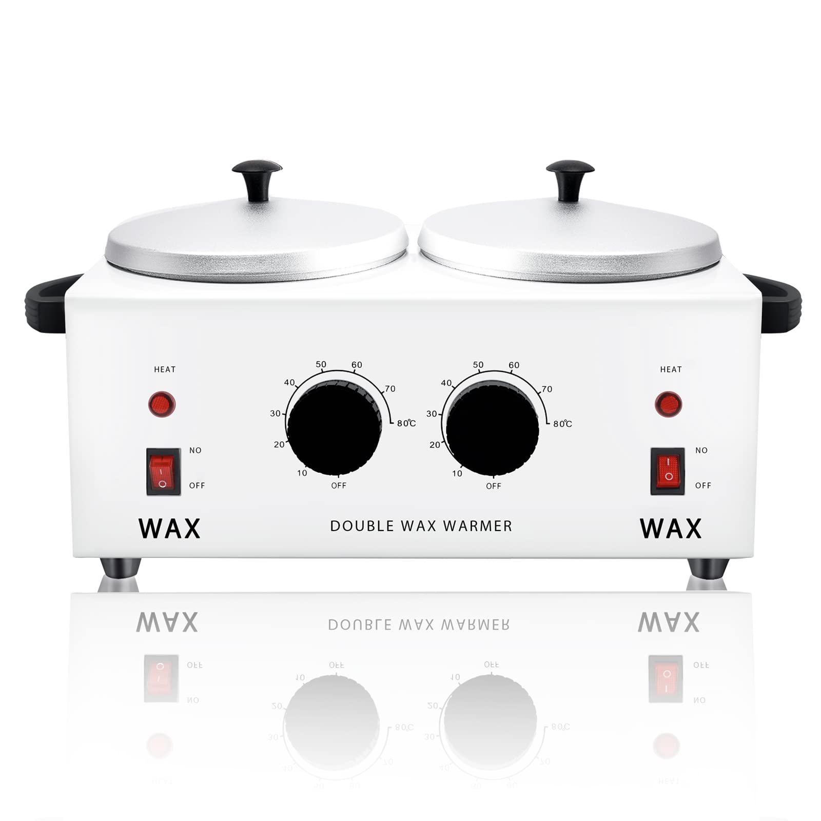 Double Wax Warmer Kit, Electric Wax Heater Machine for Hair Removal Metal  Double Hair Removal Wax Warmer with Double Wax Pots Adjustable Temperature  Wax Machine for Skin Body SPA Salon Equipment White