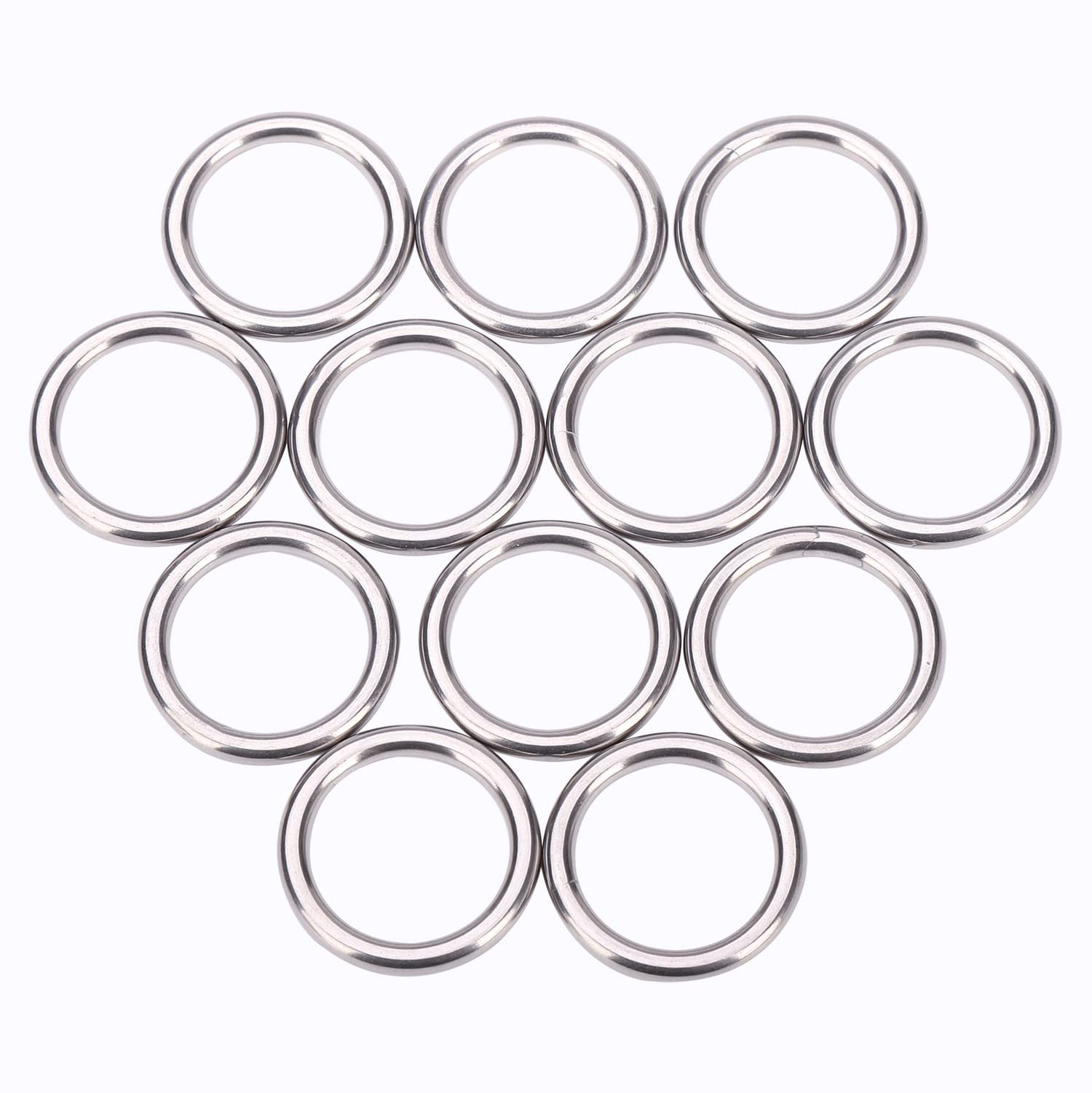  Stainless Steel Key Rings - 10 Pcs ~1inch, 25mm Round