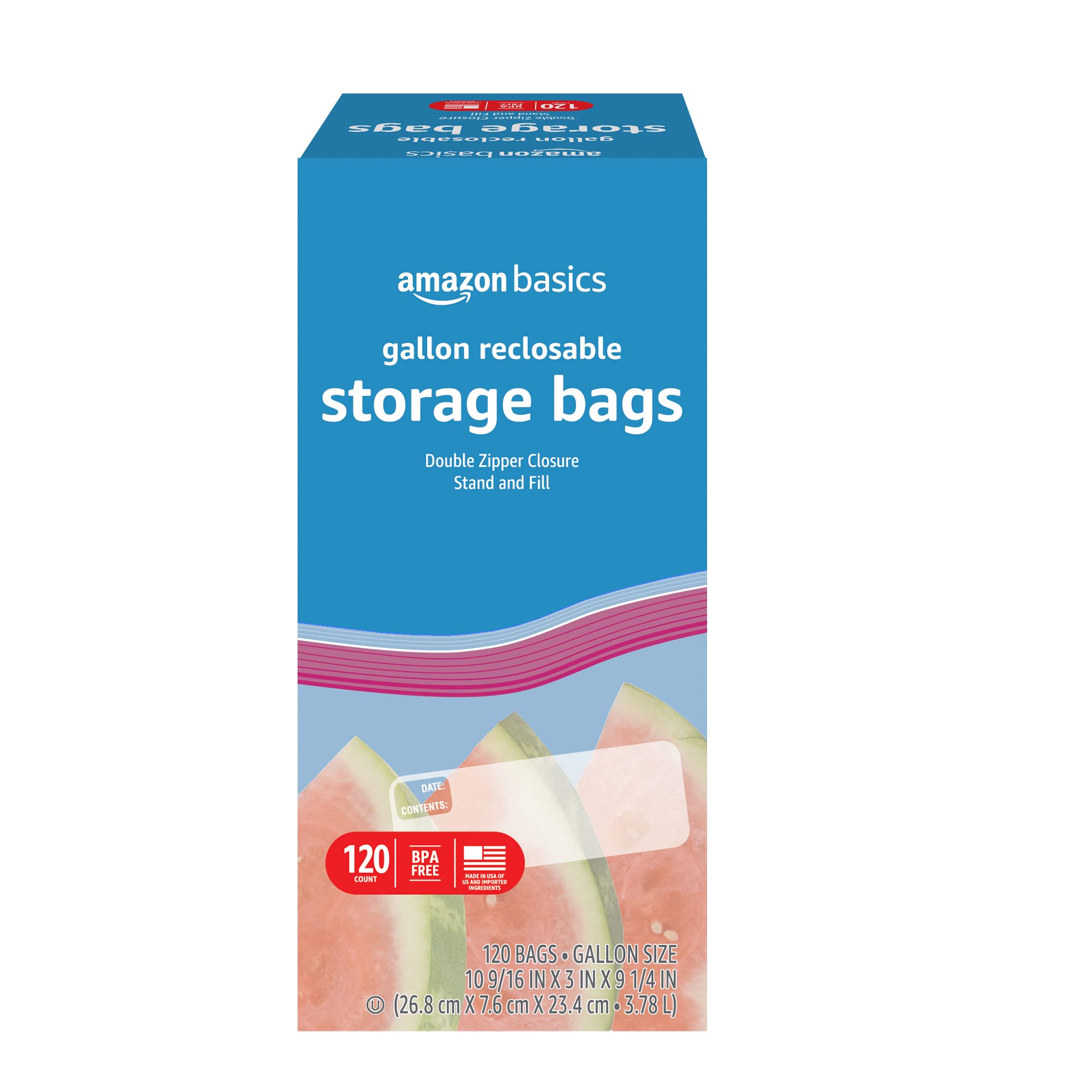 Basics Gallon Food Storage Bags, 120 Count