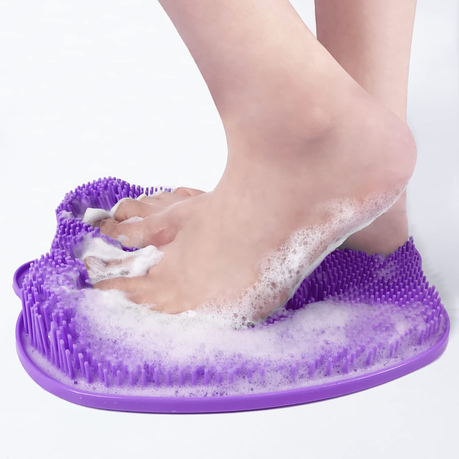 Roca Silicone Foot Scrubber Shower Mat - Purple