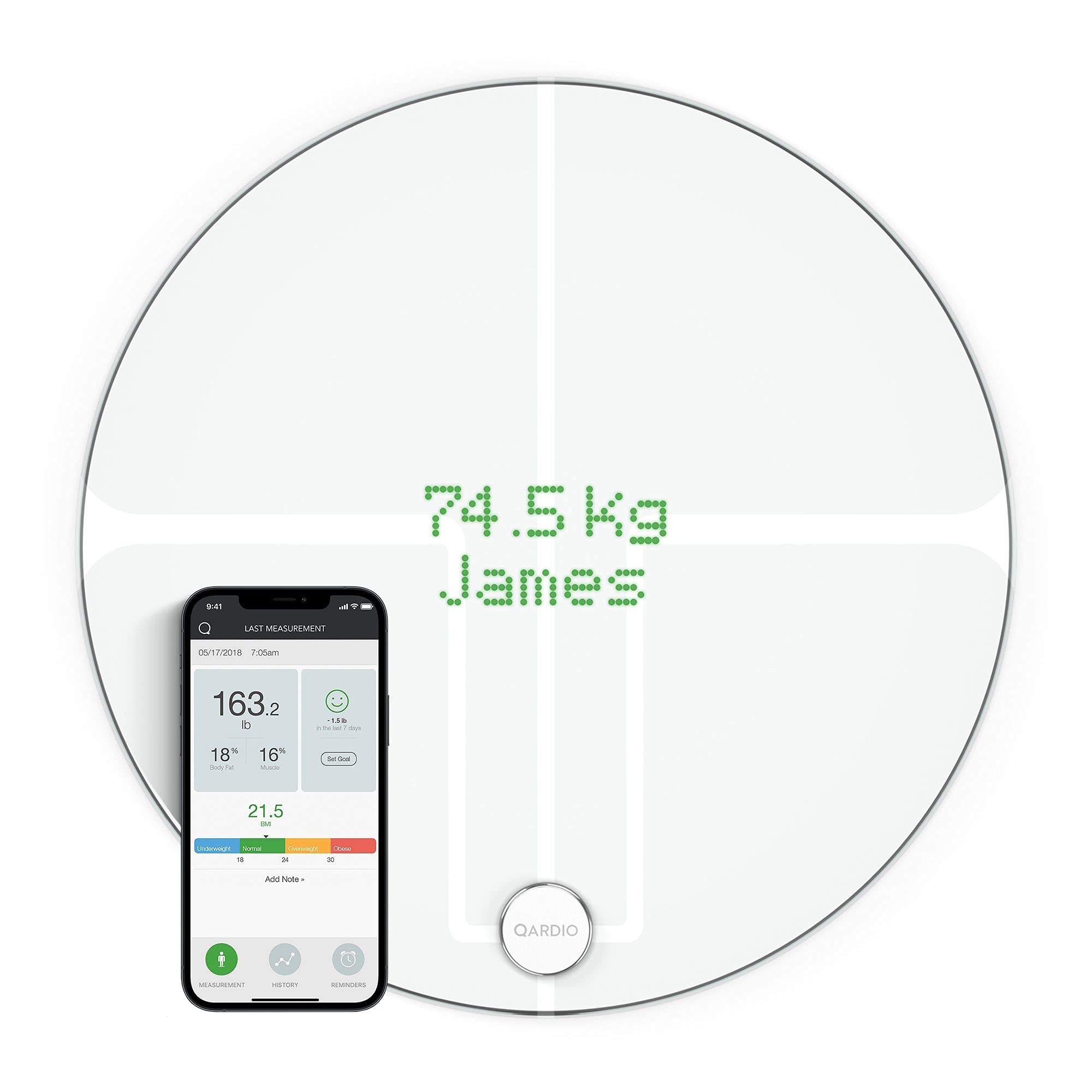 QardioBase X Smart WiFi Scale and Full Body Composition 12 Fitness  Indicators Analyzer. App-Enabled for iOS, Android, iPad, Apple Health.  Athlete