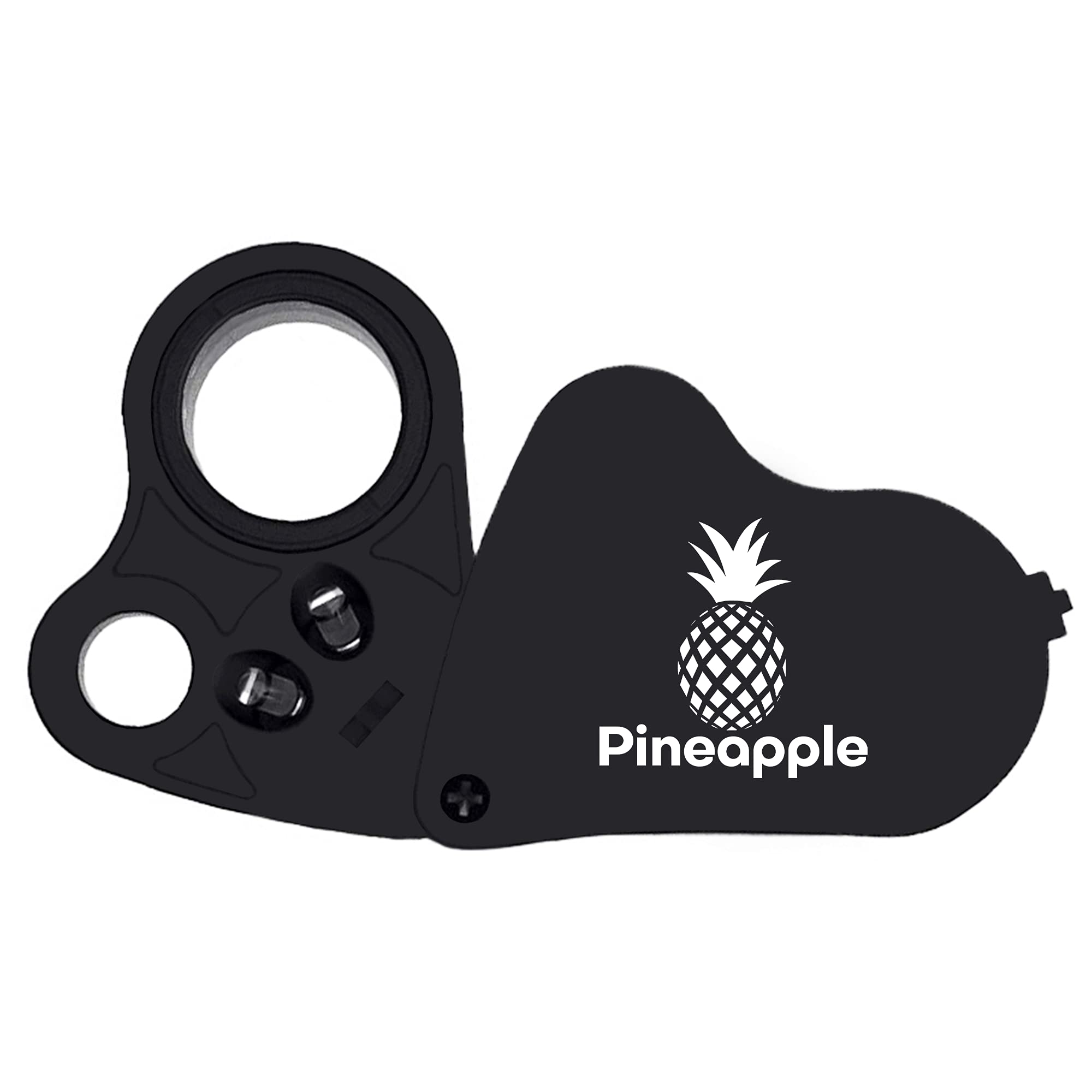 Pineapple 30X 60X Jewelers Loupe Magnifier with Light Pocket Jewelers  Magnifying Glass LED Lighted Jewelry Eye