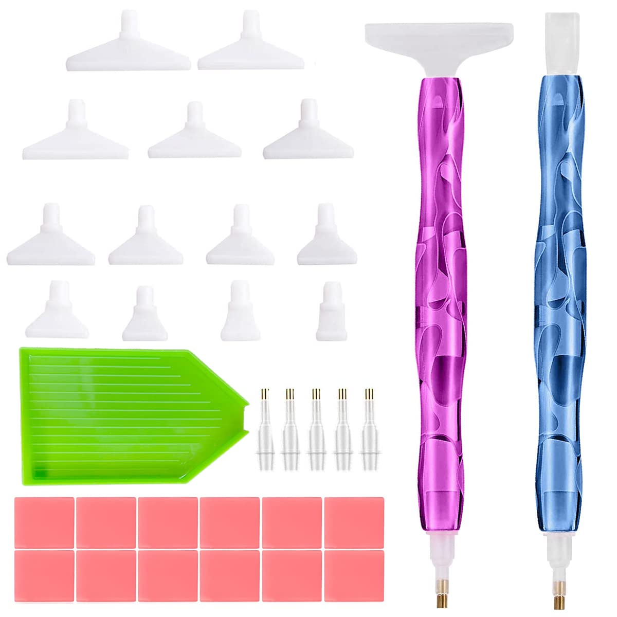 33 Pcs Diamond Painting Pen Tools Set 2 Diamond Art Pen Resin Diamond Art  Pens with Clay Tips Tray 5D Drill Pen Stylus Gem Rhinestone Picker Craft  Accessories for DIY Nail Art