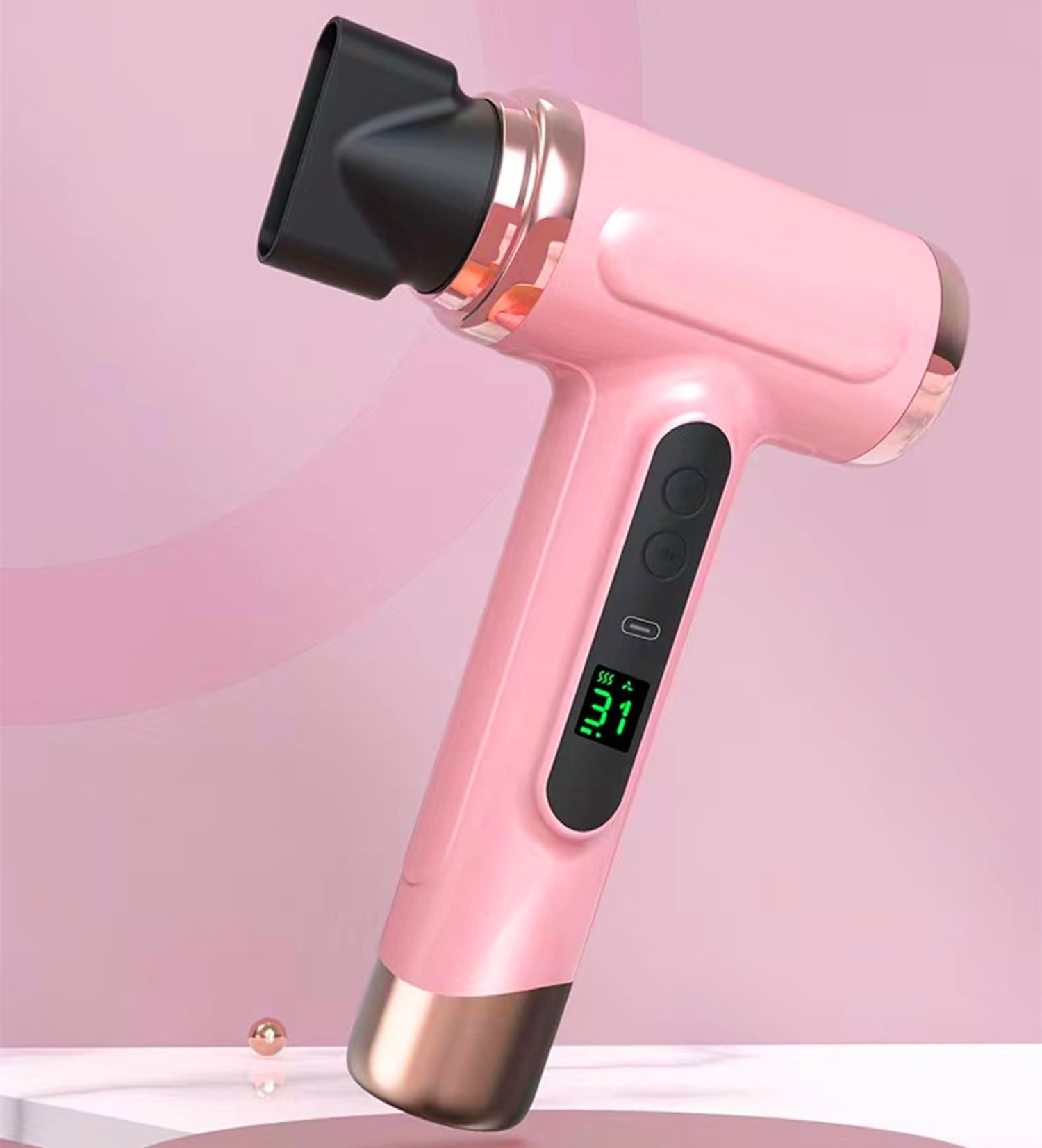 Upgraded Cordless Hair Dryer – 15000mAh Battery, 200W Power, 3 Heat/Cool Settings, Perfect For Travel & Dorms