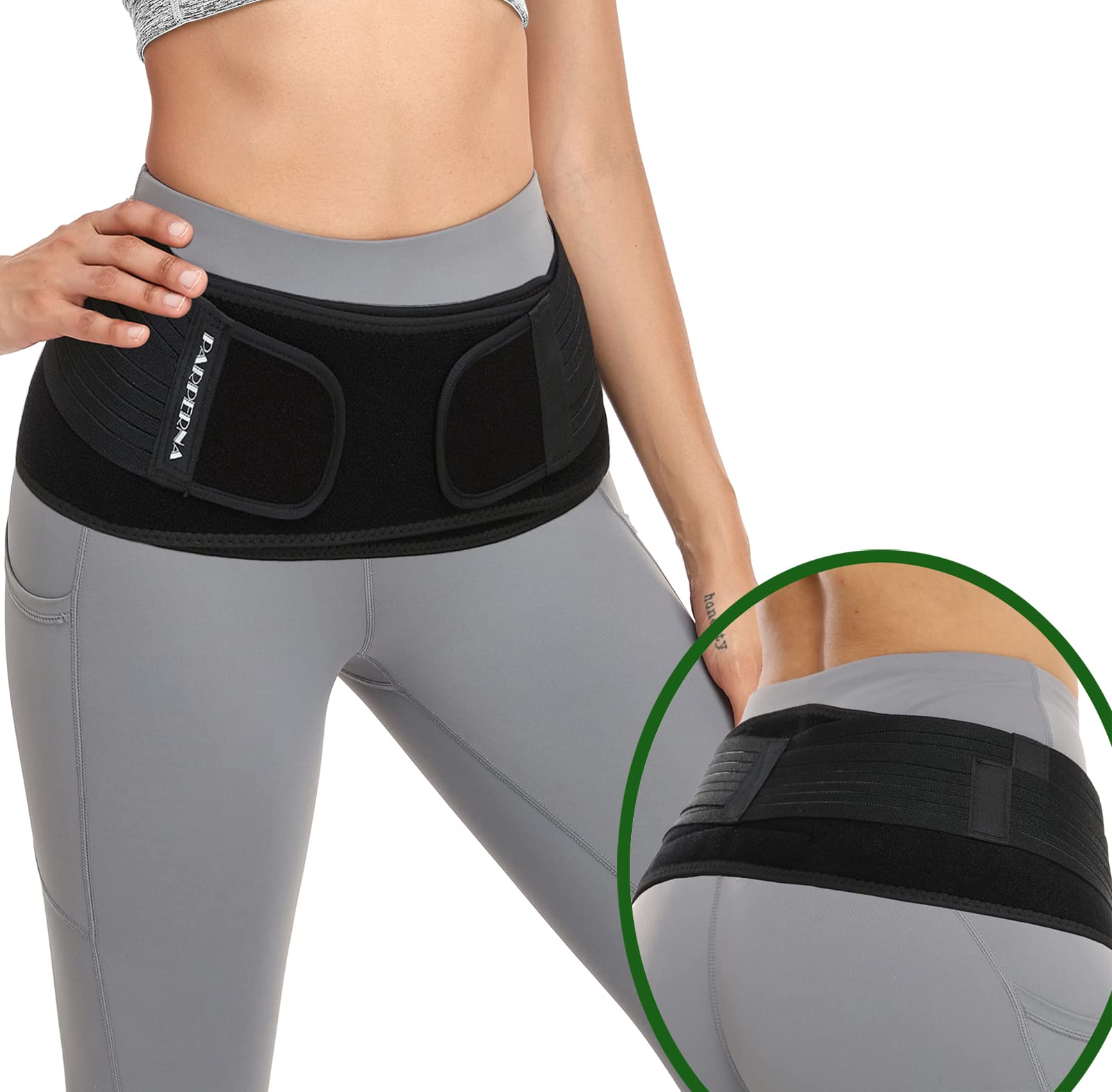 Sacroiliac SI Hip Belt for Women Men SI Joint Hip Belt - Lower Back Support Brace - Hip Braces for Hip Pain - Pelvic Support Belt - Adjustable Sciatica Pelvis Lumbar Pain