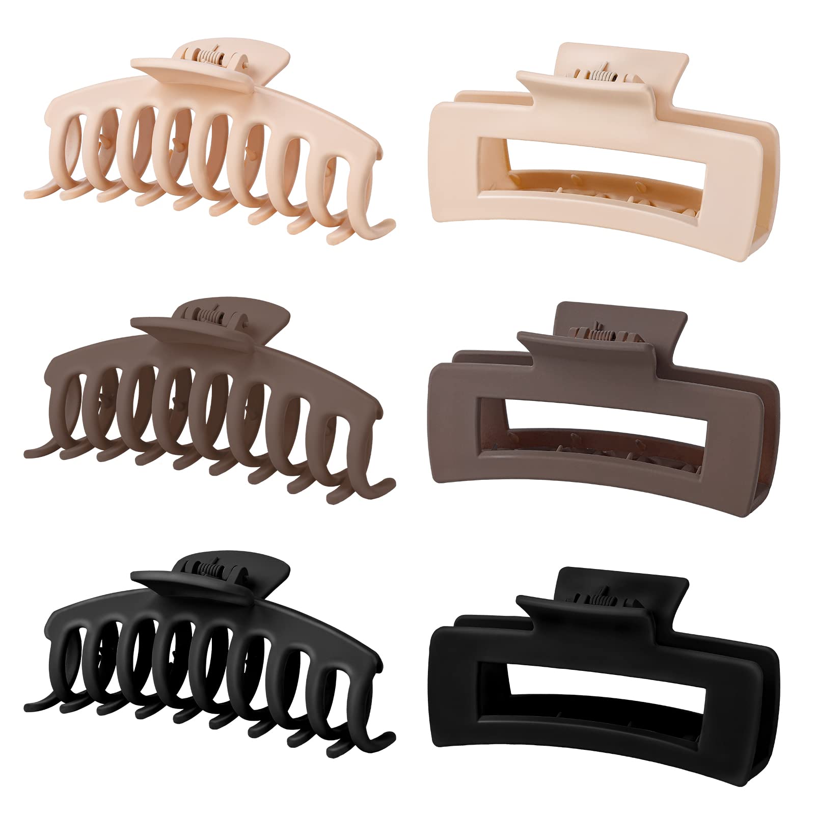 Big Hair Claw Clips-3 Packs Nonslip Large Claw Clip Plastic Hair