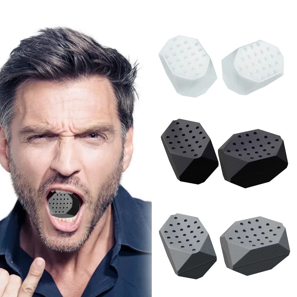 XBY-US Jawline Exerciser for Men & Women,3 Resistance Levels (6pcs)  Silicone Jaw Exerciser Tablet,Powerful Jaw Trainer & Face Exerciser,Slims  &Tones the Face, Black
