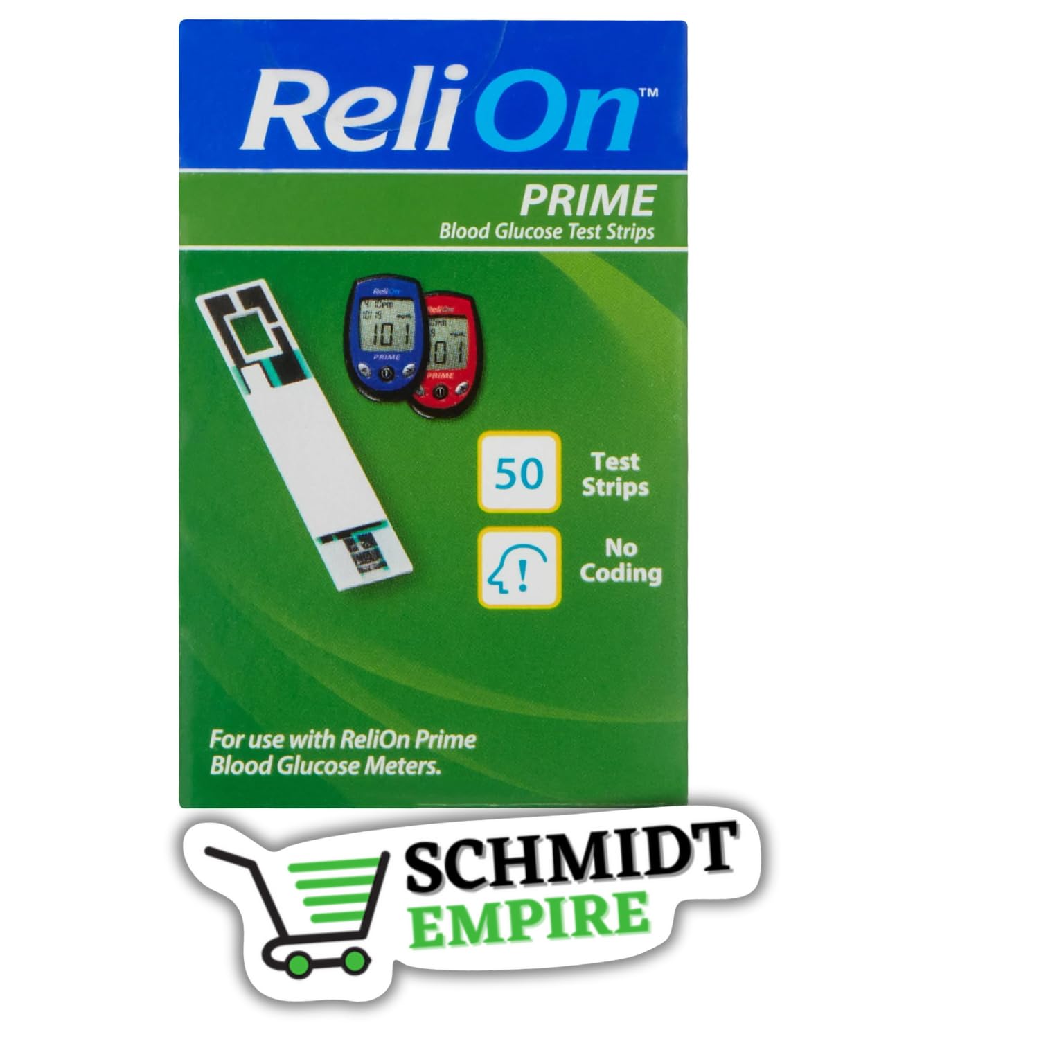 ReliOn Prime Blood Glucose Test Strips Diabetes 50 Count Bundle