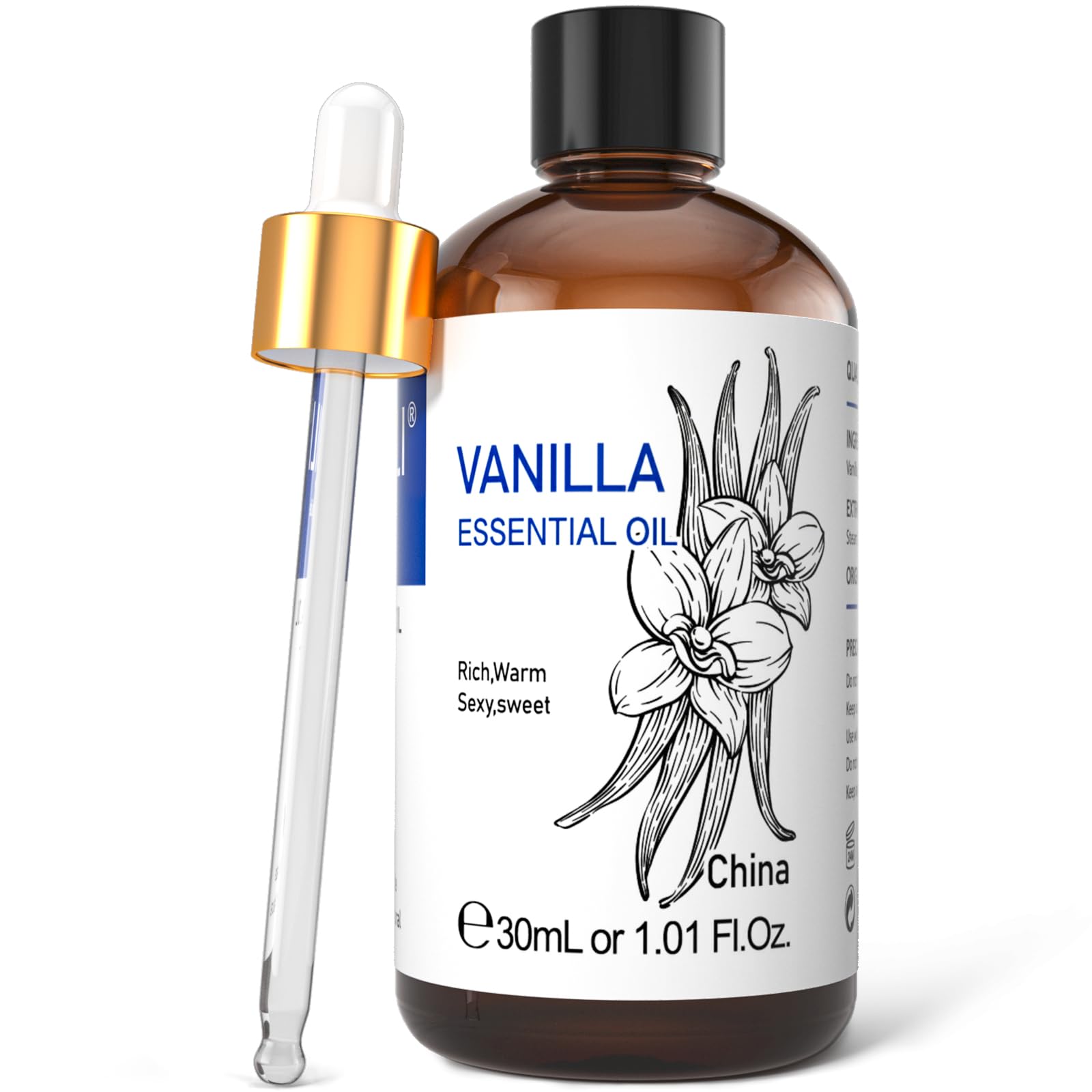 HIQILI Vanilla Essential Oil for Diffuser Skin Humidifier Perfume Candle  Making 30ml (1 fl oz) Vanilla Oil