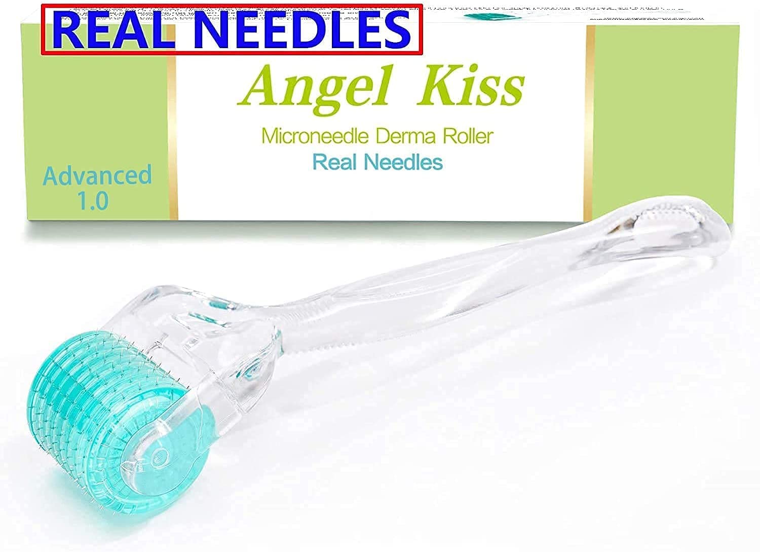 REAL NEEDLES Derma Roller - Angel Kiss 192 Advanced Version1.0  Microneedling Roller for Body Beard Face 