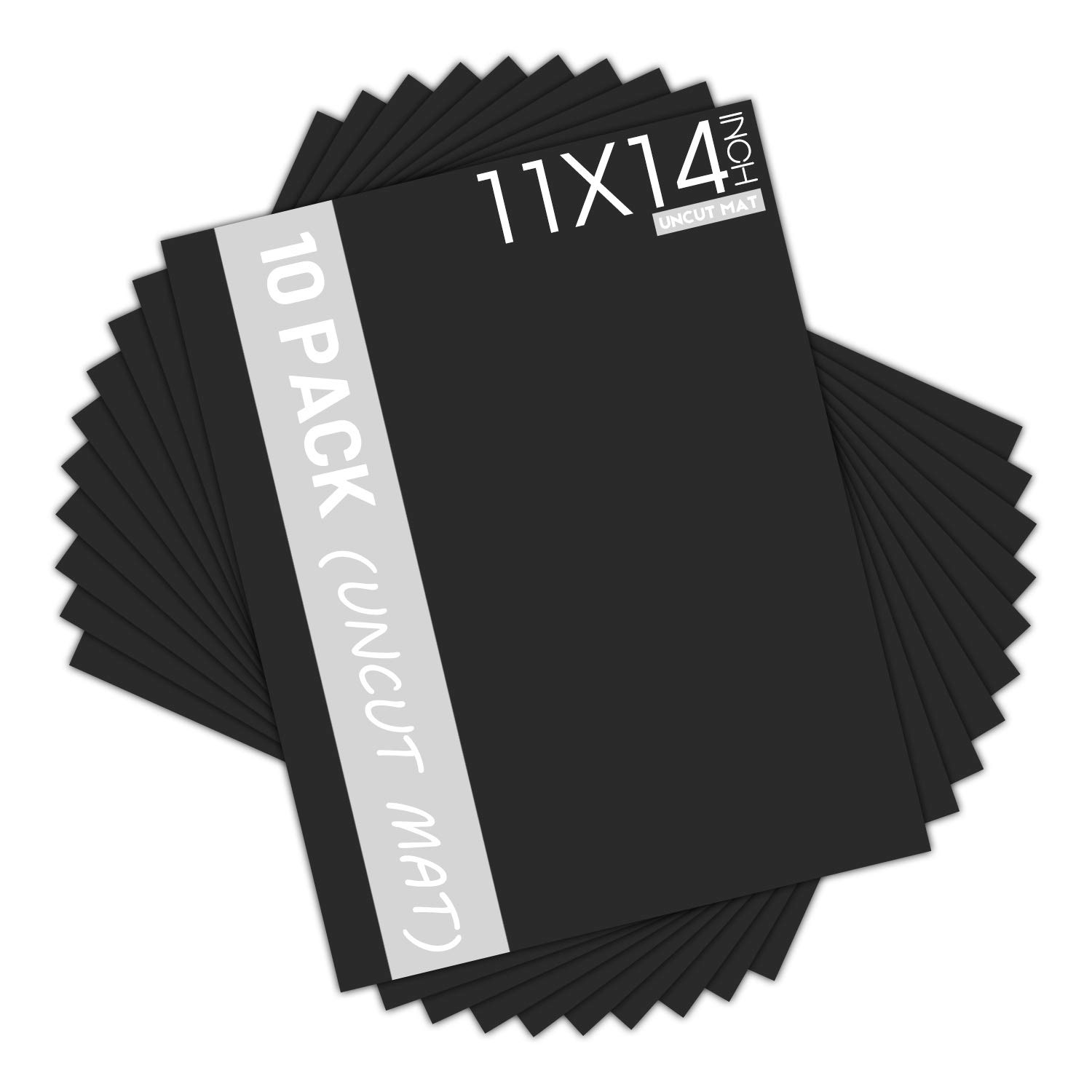 Mat Board Center 10-Pack 11x14 Black Uncut Mat Boards/Backing