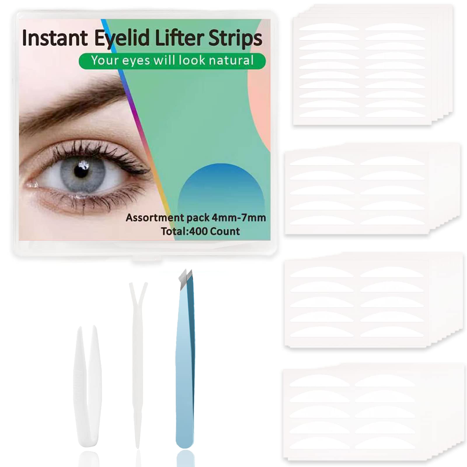 LIDS BY DESIGN (4mm) Eyelid Correcting Strips Heavy Hooded, Droopy Lids for  Slight Lift, 80 count 4mm (80 Count)