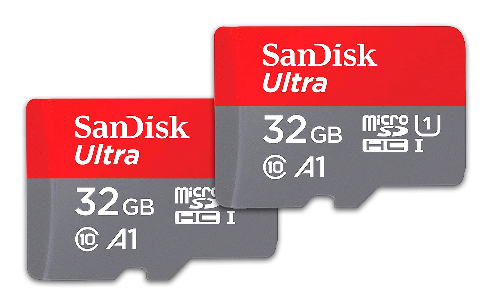 SanDisk 32GB (Pack of 2) Ultra microSDHC UHS-I Memory Card (2x32GB) with  Adapter - SDSQUA4-032G-GN6MT Previous Generation 32GB (2-Pack)
