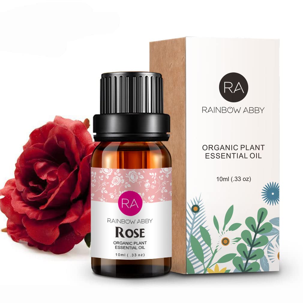 Rose Essential Oil 100% Pure Organic Therapeutic Grade Rose Oil for  Diffuser, Sleep, Perfume, Massage, Skin Care, Aromatherapy, Bath - 10ML