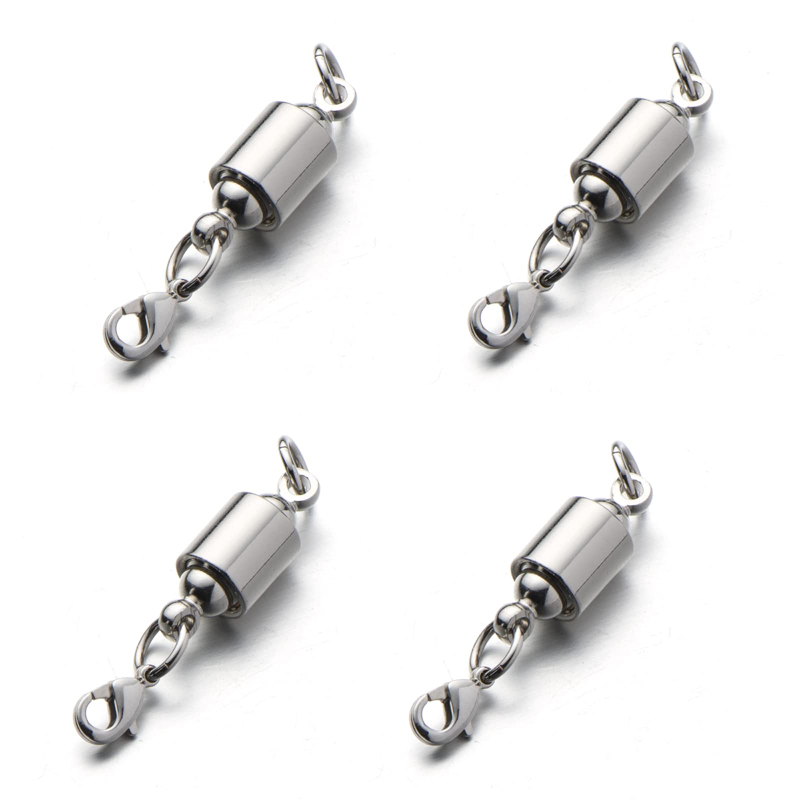Zpsolution Screw Locking Magnetic Necklace Clasps Safety Magnetic Jewelry  Clasps and Closures 6mm Silver