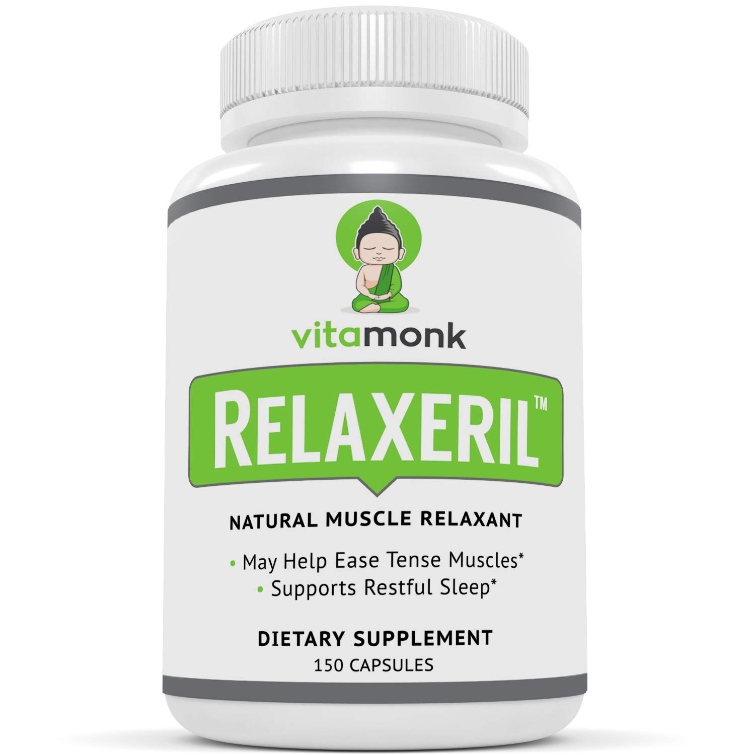 VitaMonk Relaxeril All-Natural Muscle Relaxer - Muscle Relaxer Supplement -  Complete Muscle Relaxing Formula
