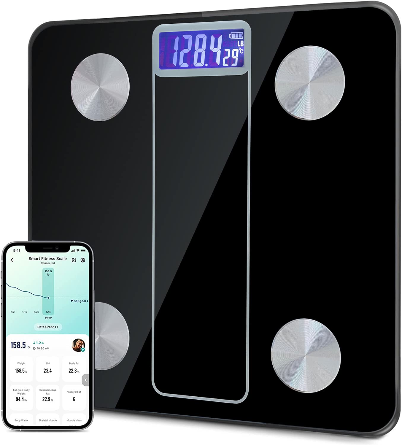 Digital Scale for Body Weight, Smart Body Fat Scale BMI Digital