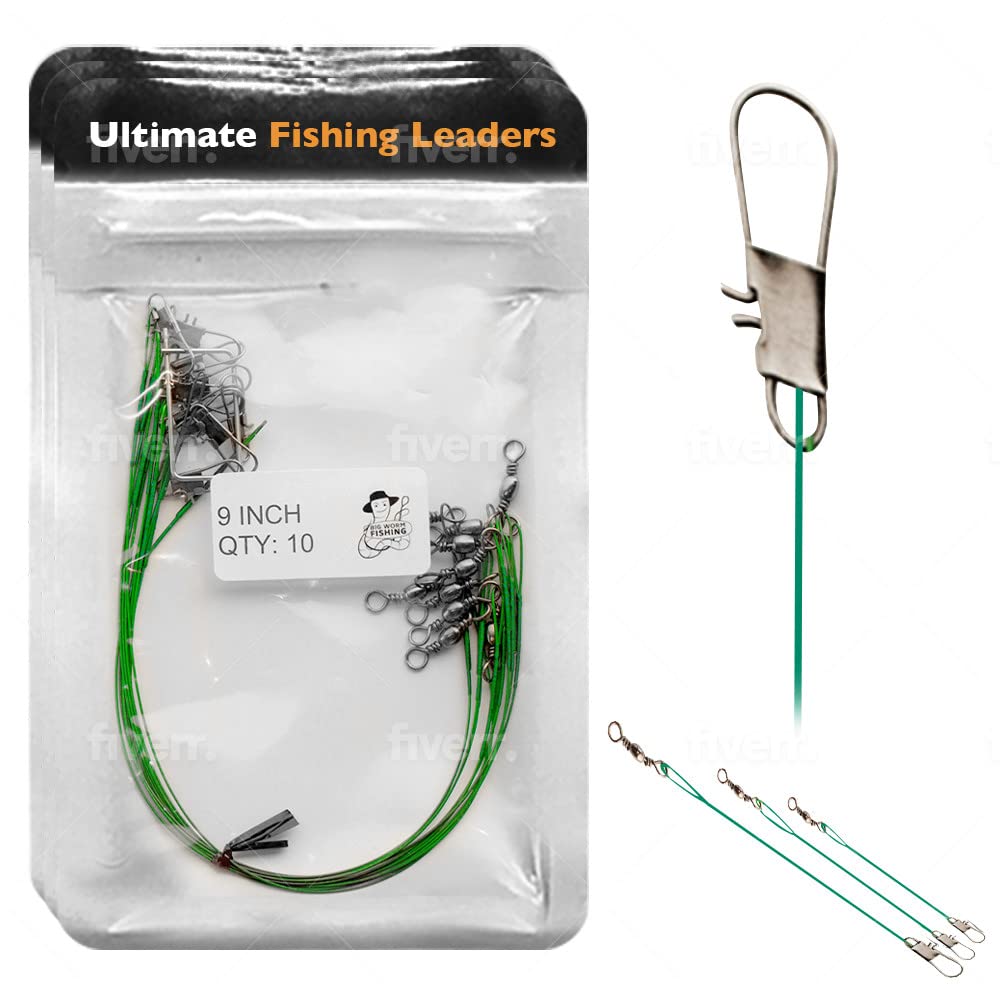 Fishing Leaders with Swivels Assortment Fishing Leader Line for Fishing  Rigs Saltwater & Freshwater Steel Leader