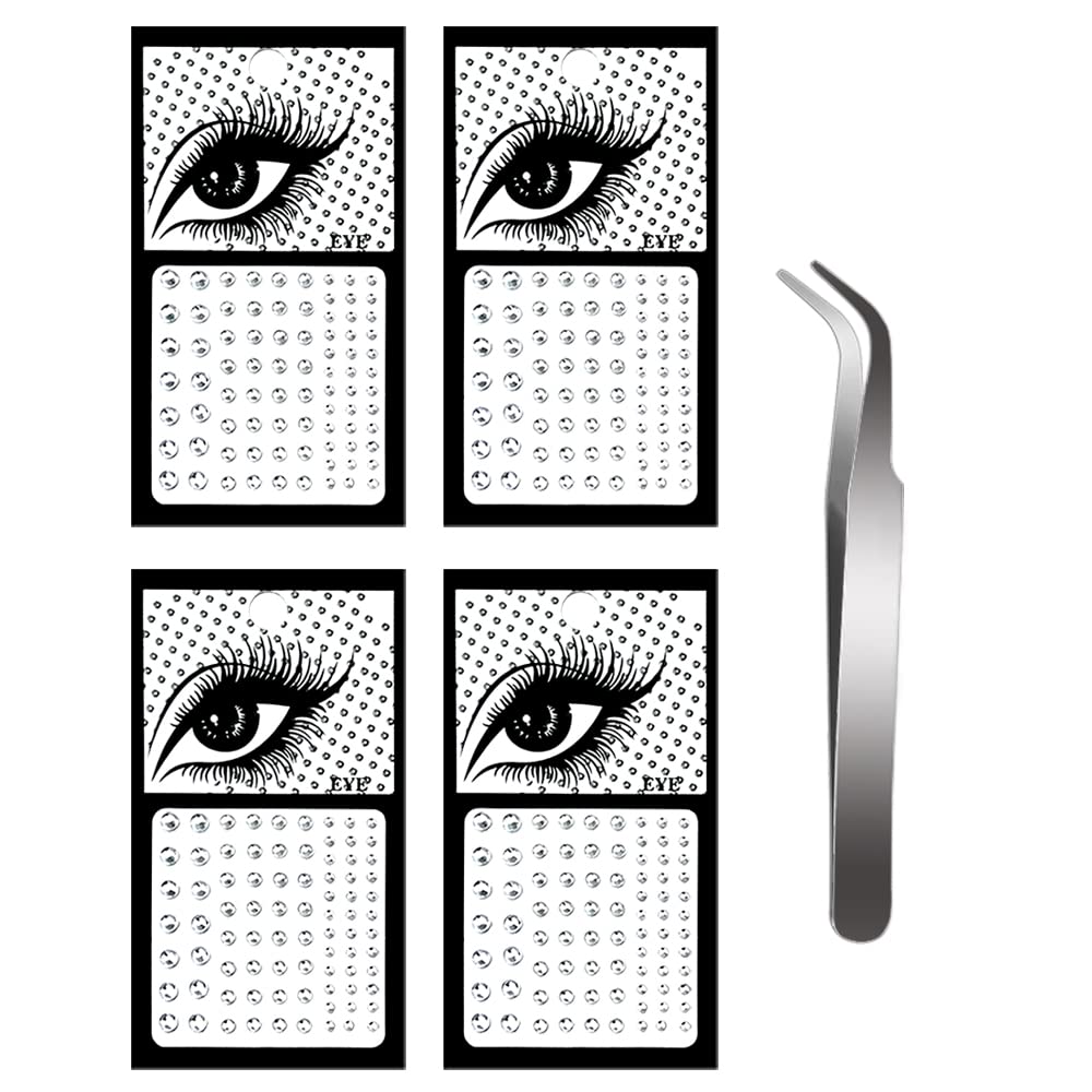 4 Sheets Face Gems Eye Jewels Rhinestones Stickers Small Face Gems Self  Adhesive Rhinestones Stickers for