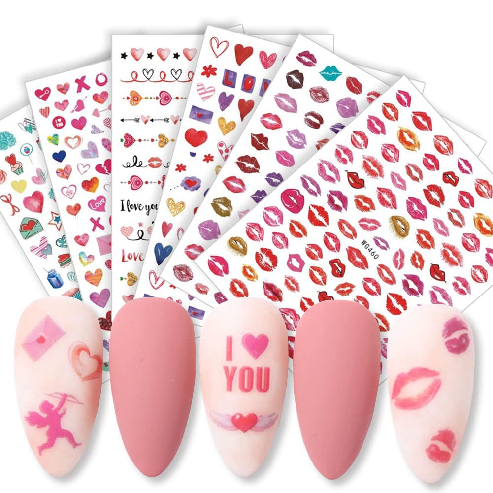 6 Sheets Red LV Nail Stickers