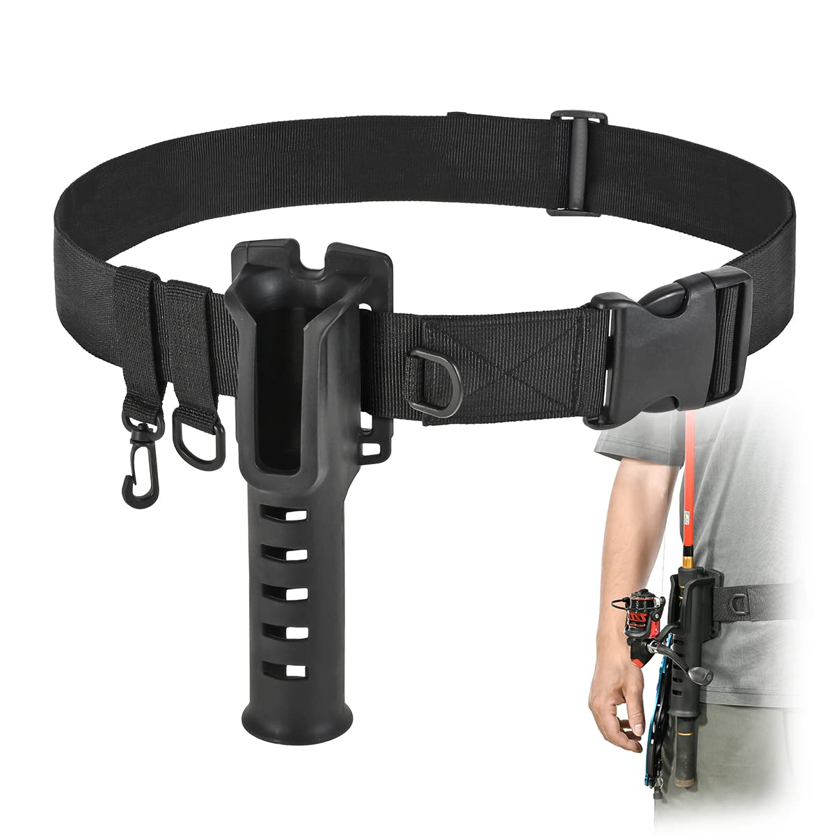 CODEK Fishing Waist Belt Rod Holder Adjustable Waist Wading Belts