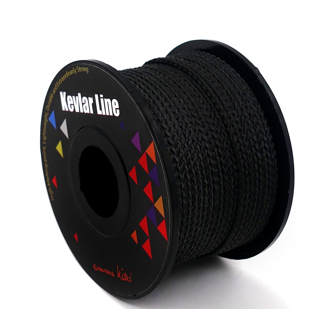 emma kites 100% Black Kevlar Braided Cord (0.44.6mm Dia, 50lb1800lb) High  Strength, Abrasion Flame