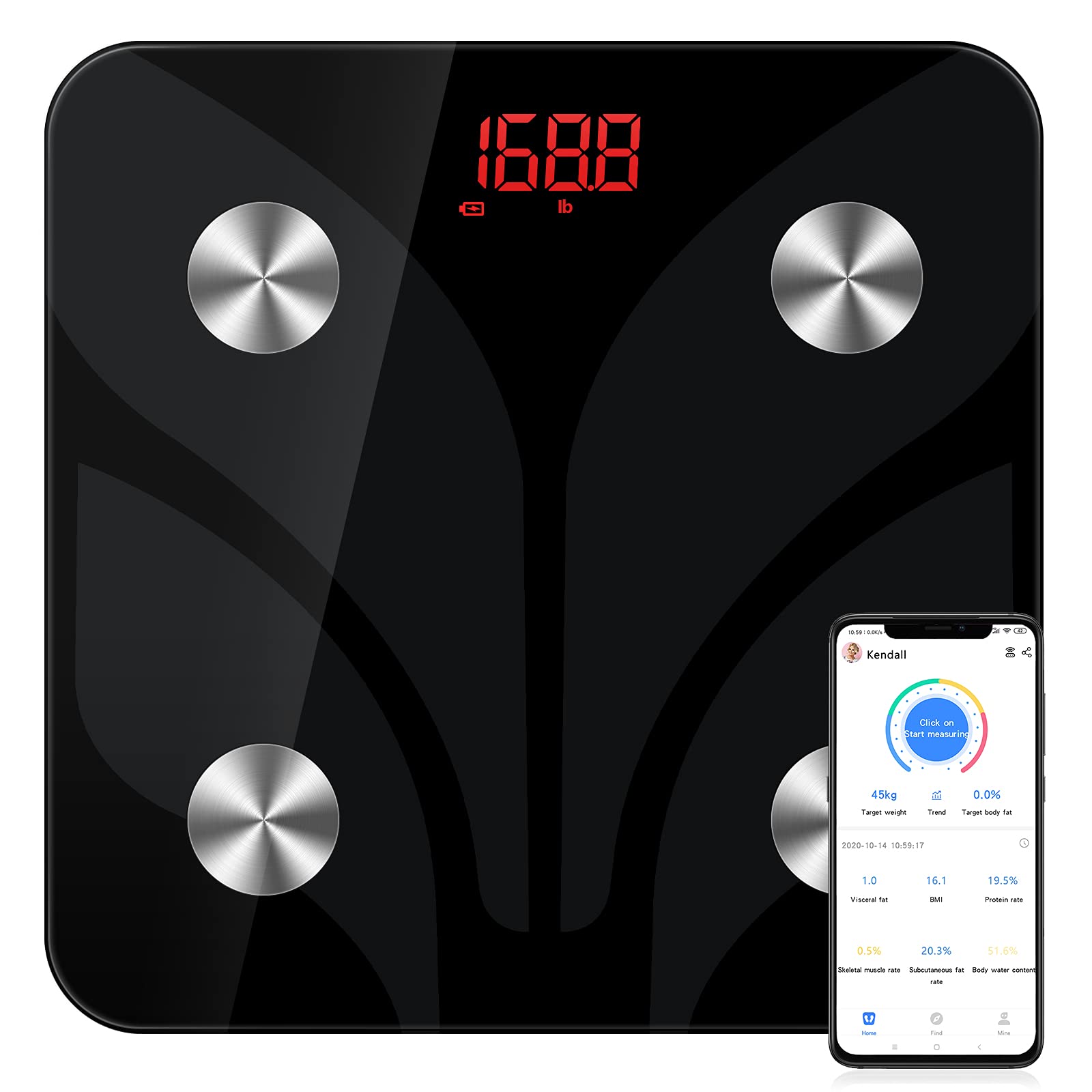 Smart Bluetooth Body Fat Scales: Digital Weight Scale Bathroom Accurate Fit  Composition Analyzer Health Loss Monitor Tracker Device for Body Weight  Water Bmi Percentage Fitness Sync app 400lb Black