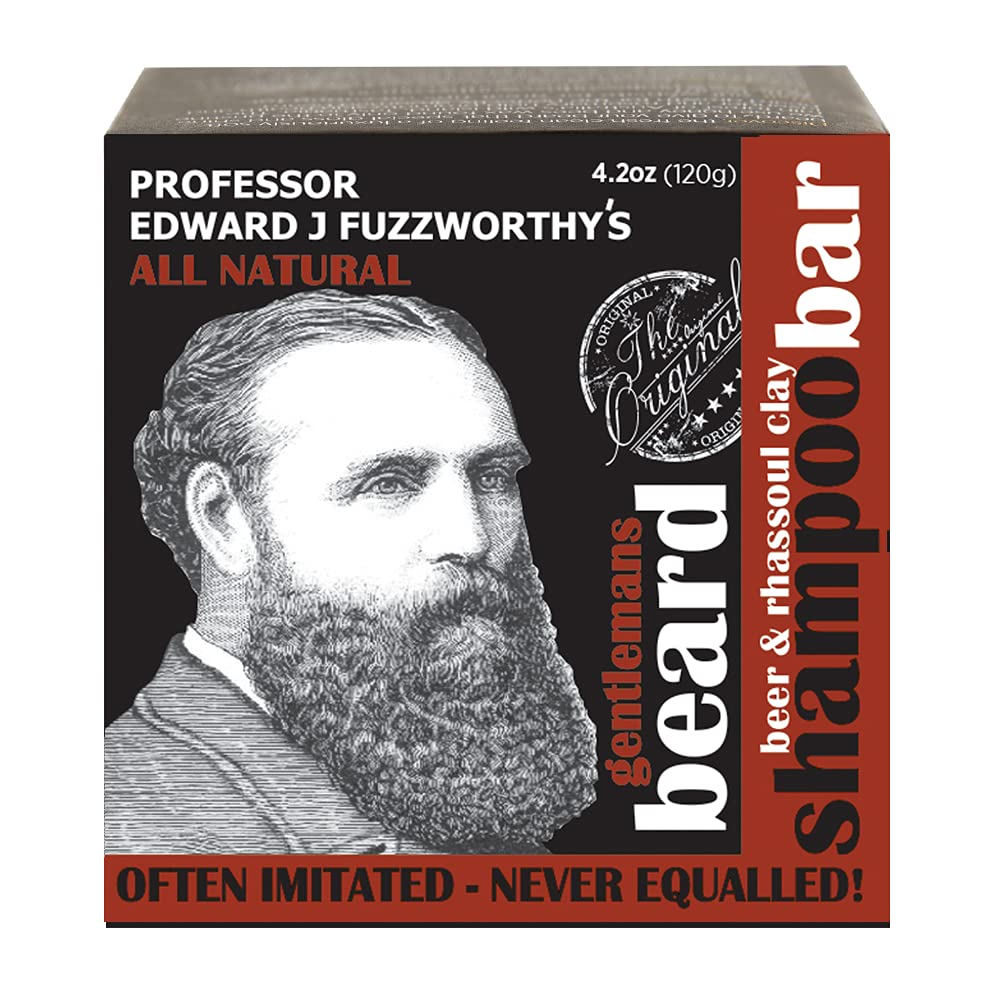 Professor Fuzzworthy's Gentlemans Big Beard Shampoo Bar for Men | Rhassoul  Clay & Beer for Extra Conditioning - 100% Natural for All Beard Types &  Thick & Curly Hair  oz Honey