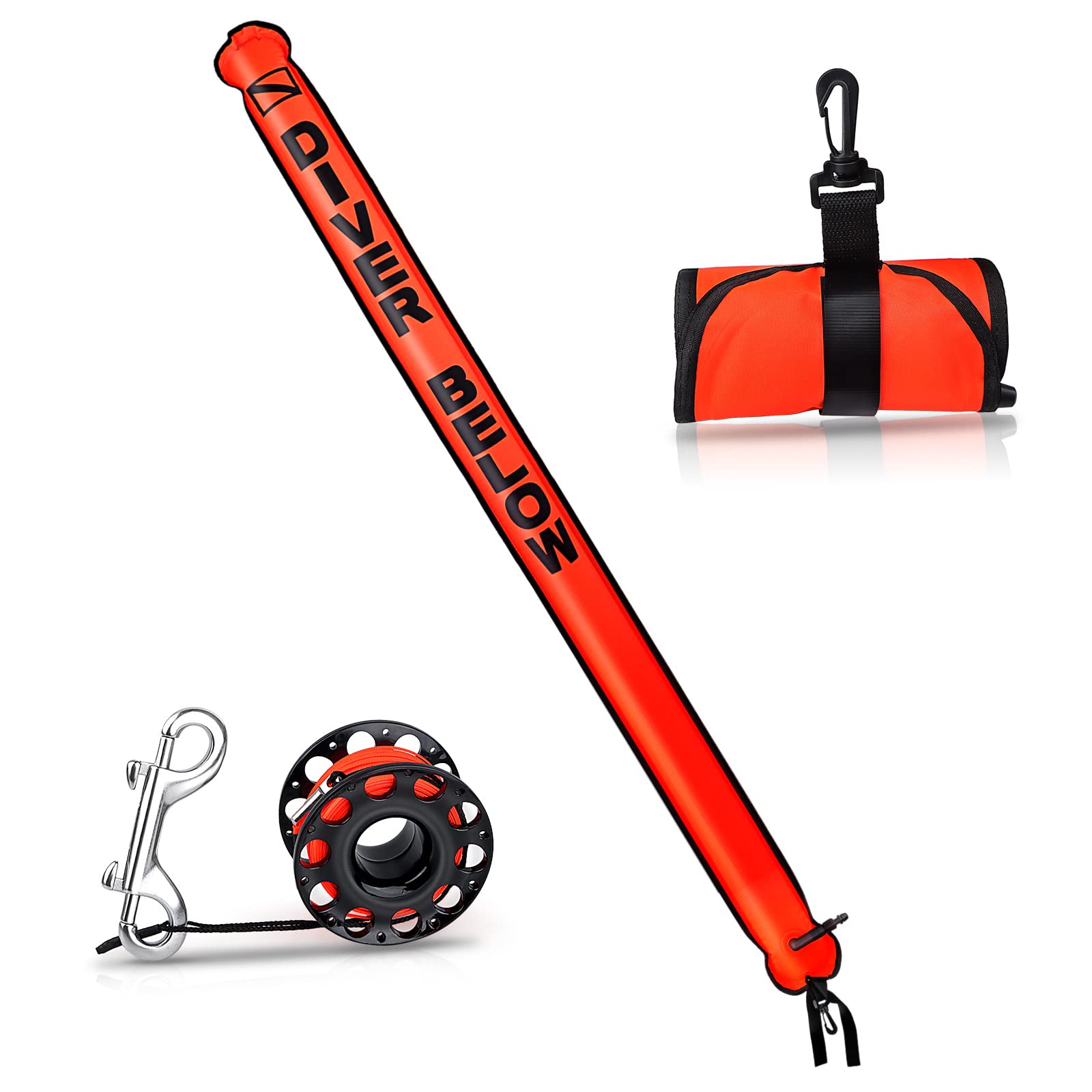 Owekfifv Surface Marker Buoy Set, 6ft Hi-Visibility Inflatable