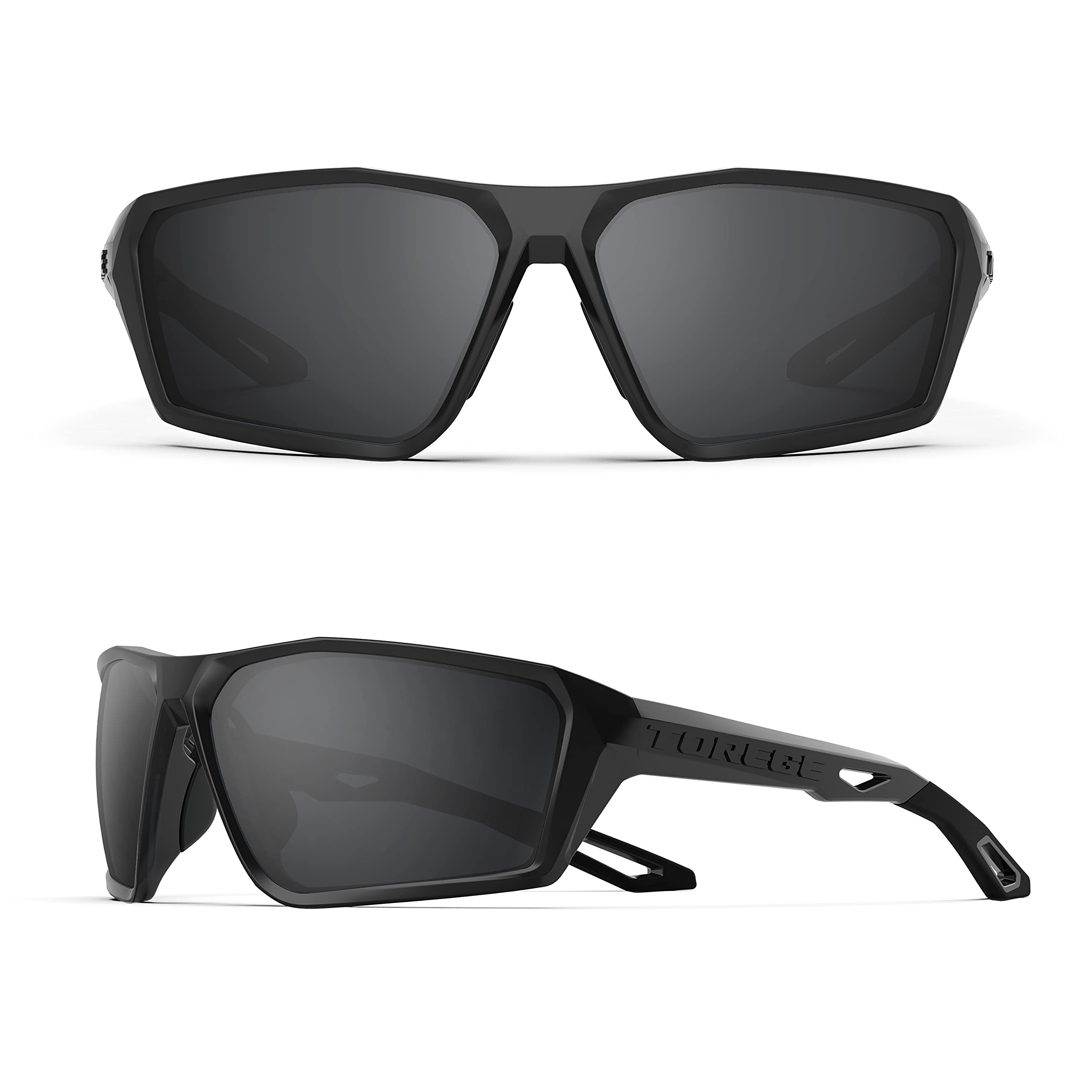 TOREGE Polarized Sports Sunglasses for Men Women Shooting Cycling