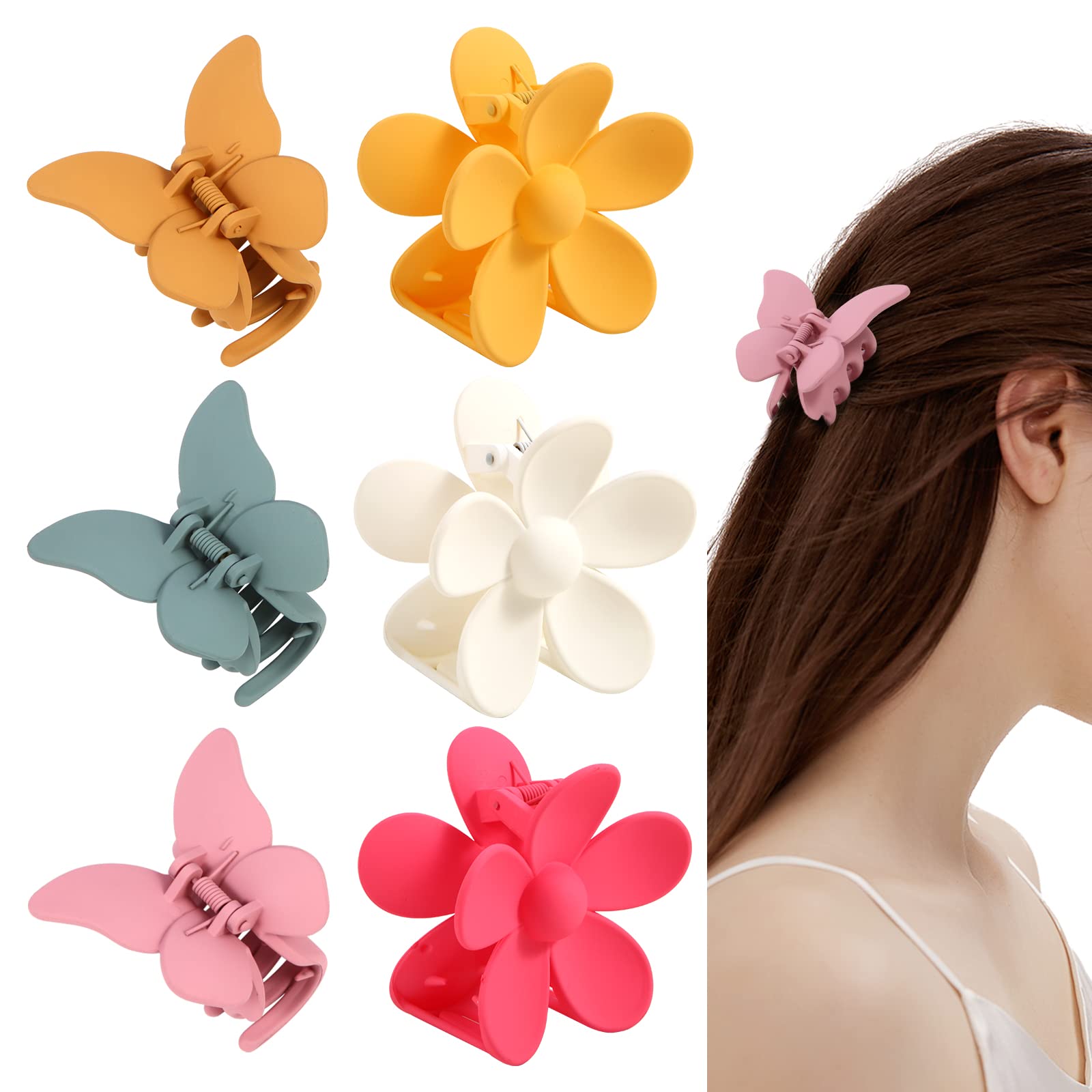 Cute Flower Claw Clips, 15 PCS 1.49 Inch Small Jaw Clips for Women Girls  Thin/Medium/Thick Hair, 15 Colors Nonslip Strong Hold Clamps Catch  Barrettes